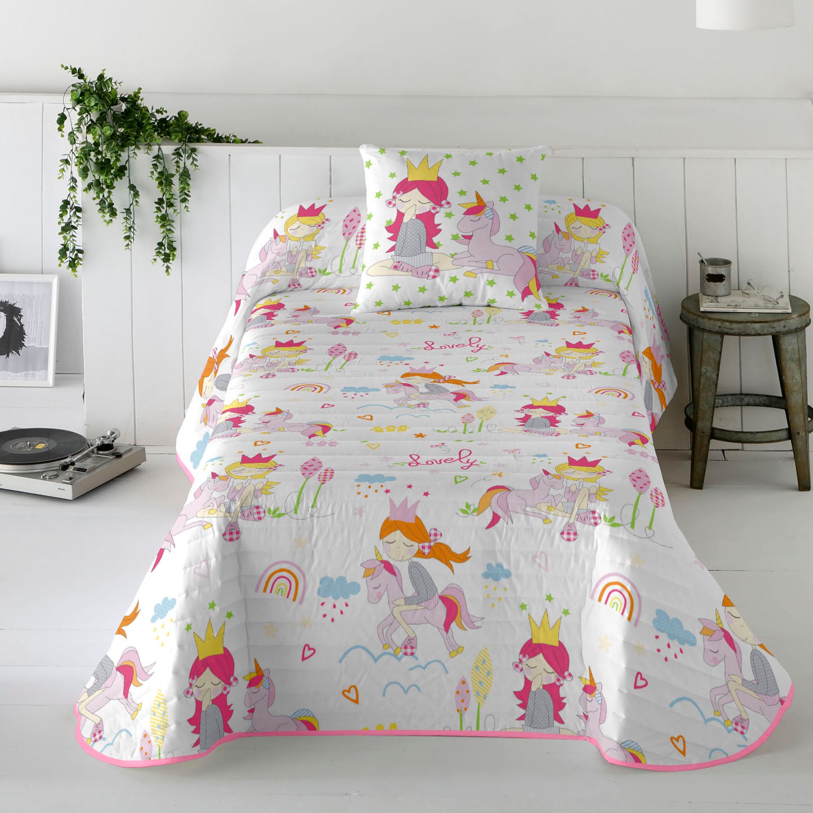 COLCHA BOUTI ESTAMPADA INFANTIL LOVELY 100% ALGODÓN