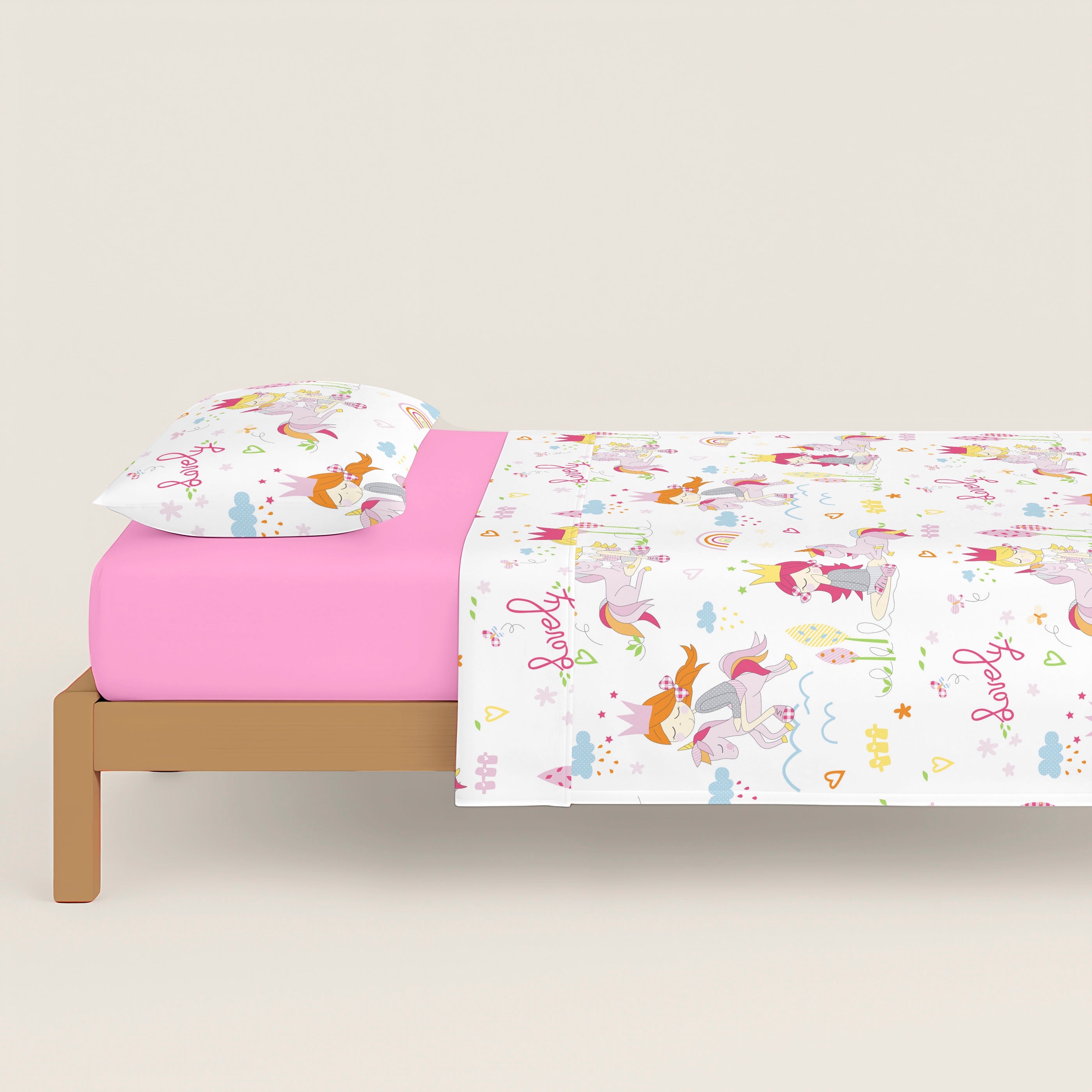 JUEGO SÁBANAS ESTAMPADAS INFANTIL LOVELY 100% ALGODÓN