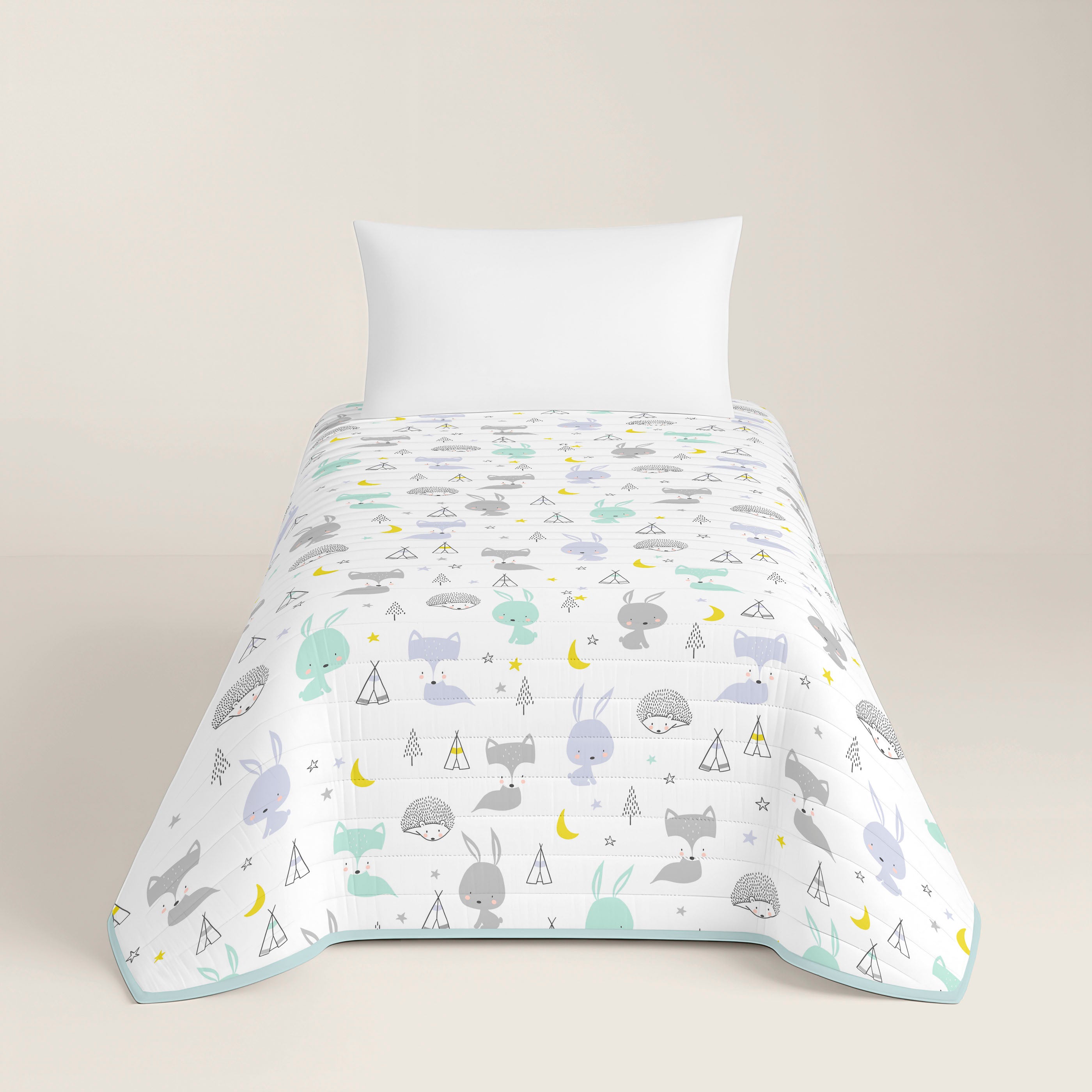 COLCHA BOUTI REVERSIBLE ESTAMPADA INFANTIL LETS DREAM 100% ALGODÓN