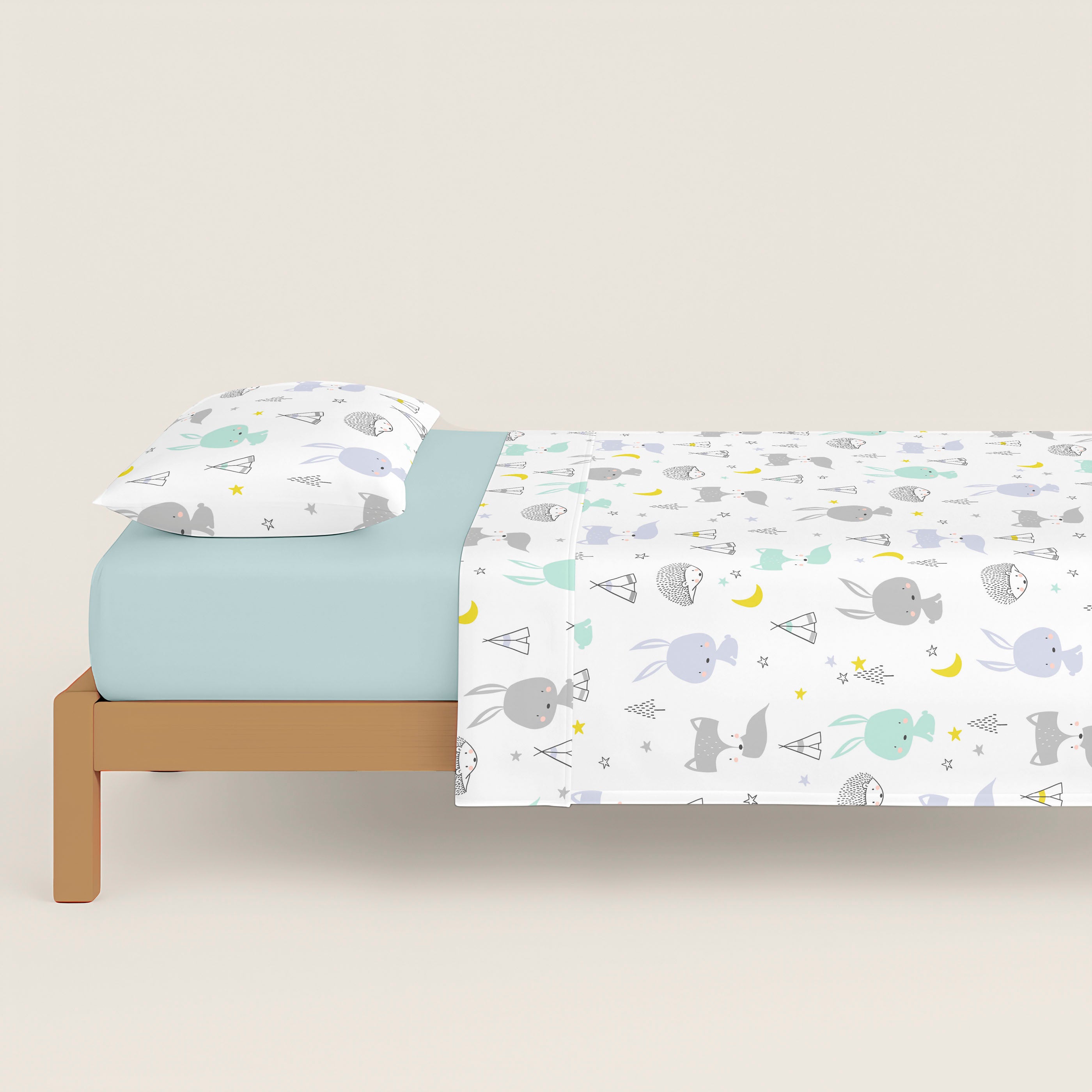 JUEGO SÁBANAS ESTAMPADAS INFANTIL LETS DREAM B 100% ALGODÓN