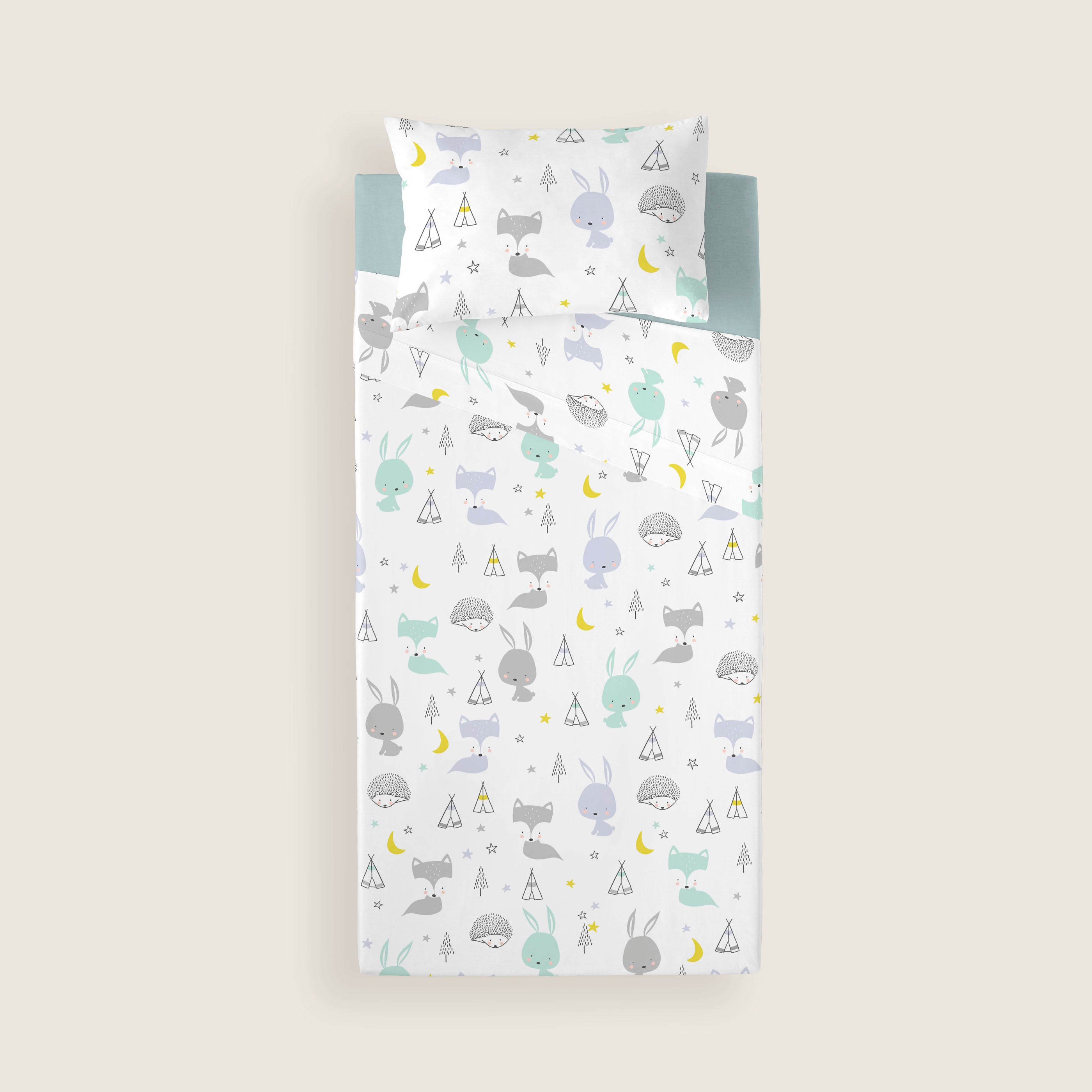 JUEGO SÁBANAS ESTAMPADAS INFANTIL LETS DREAM B 100% ALGODÓN