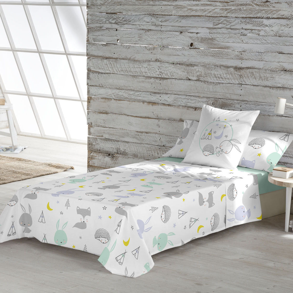 JUEGO SÁBANAS ESTAMPADAS INFANTIL LETS DREAM B 100% ALGODÓN