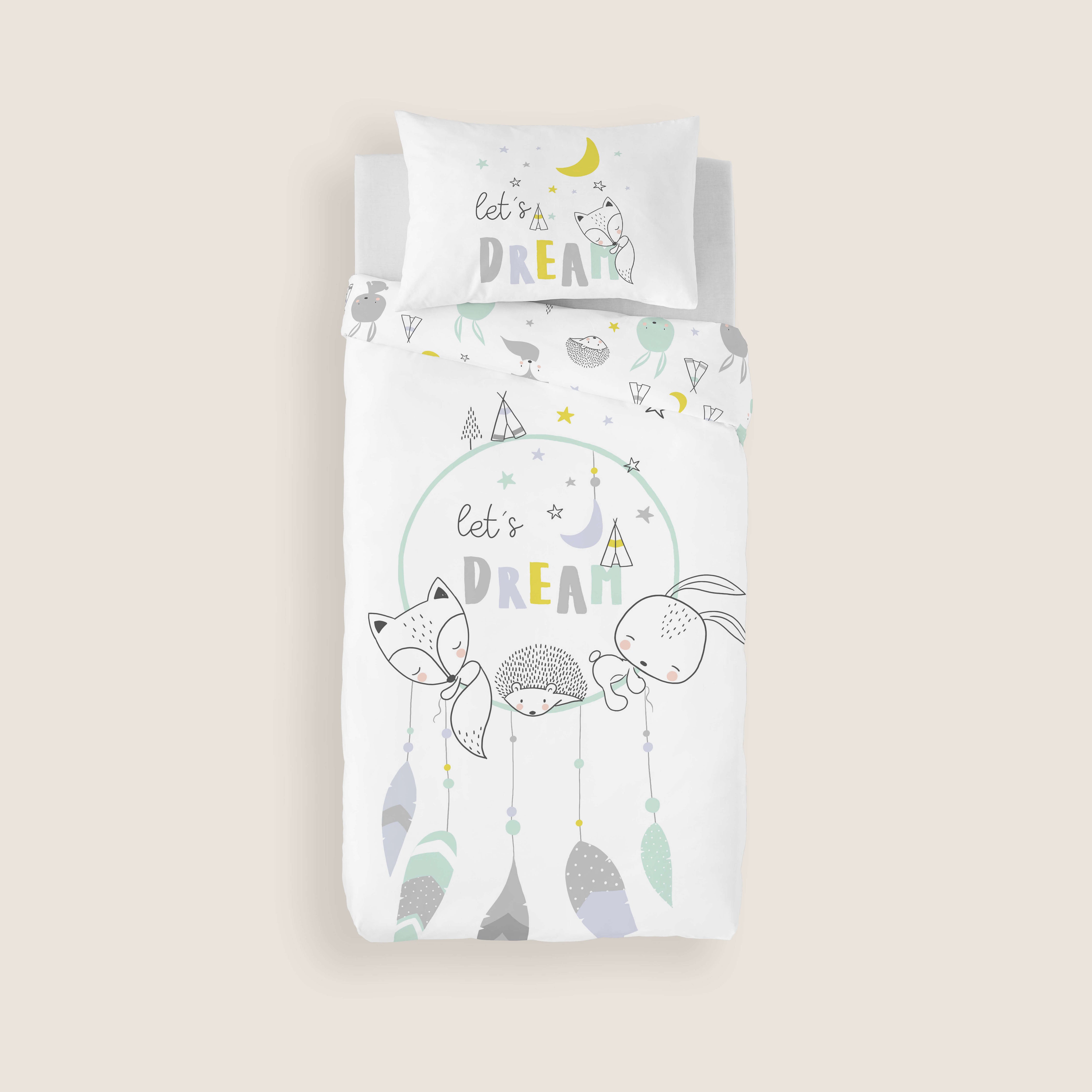 FUNDA NÓRDICA CUNA BEBÉ LETS DREAM 100% ALGODÓN