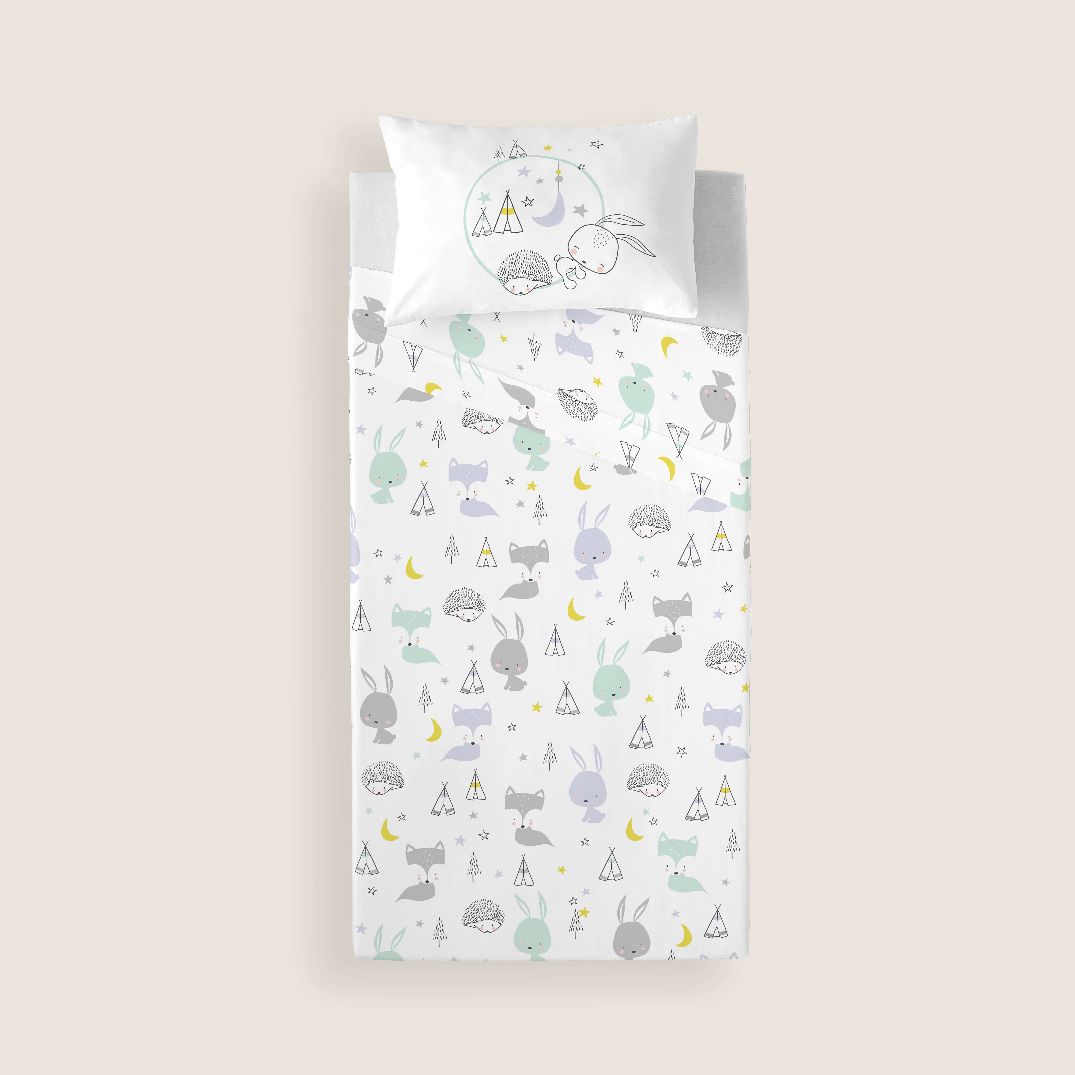 JUEGO DE SÁBANAS CUNA BEBÉ LETS DREAM B 100% ALGODÓN