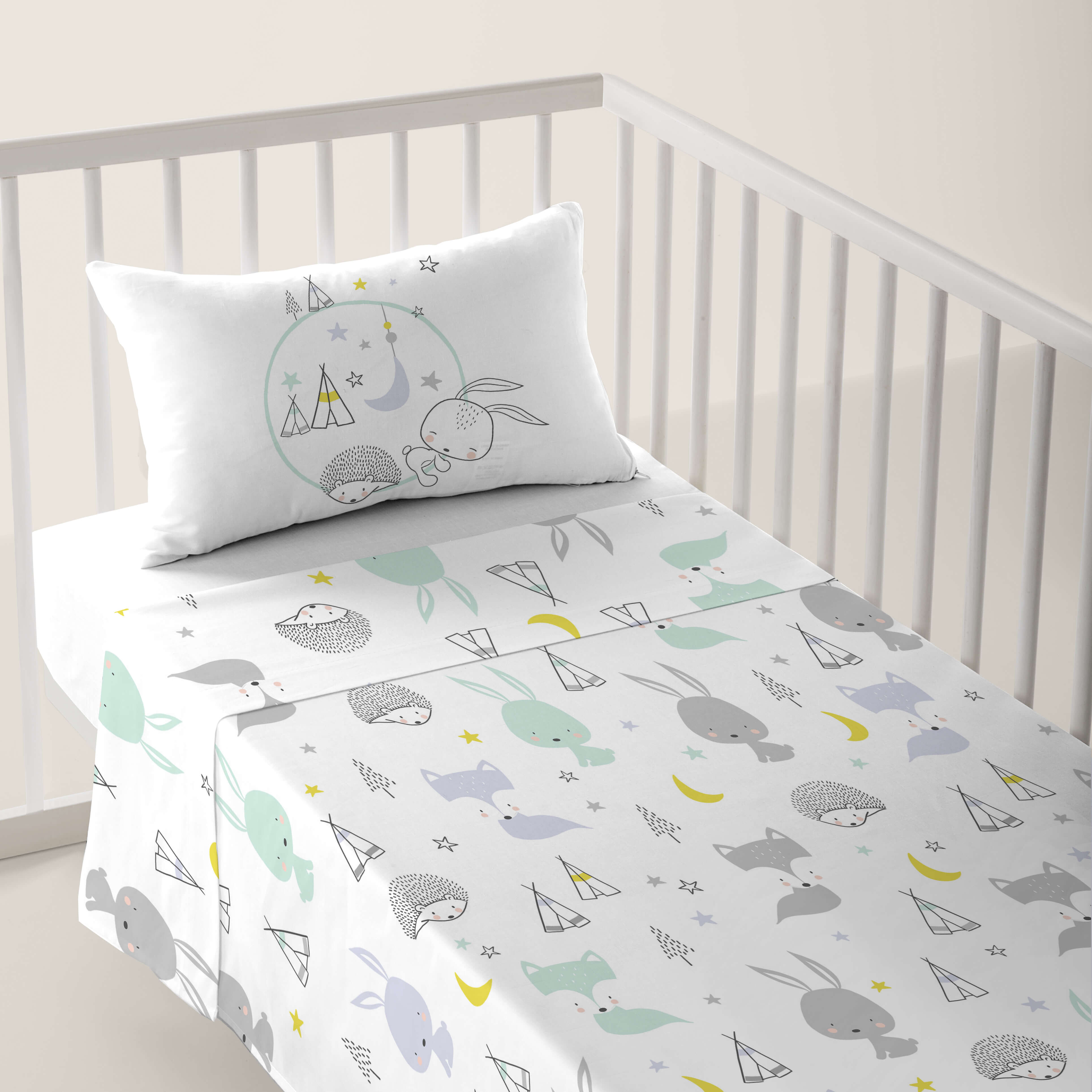 JUEGO DE SÁBANAS CUNA BEBÉ LETS DREAM B 100% ALGODÓN