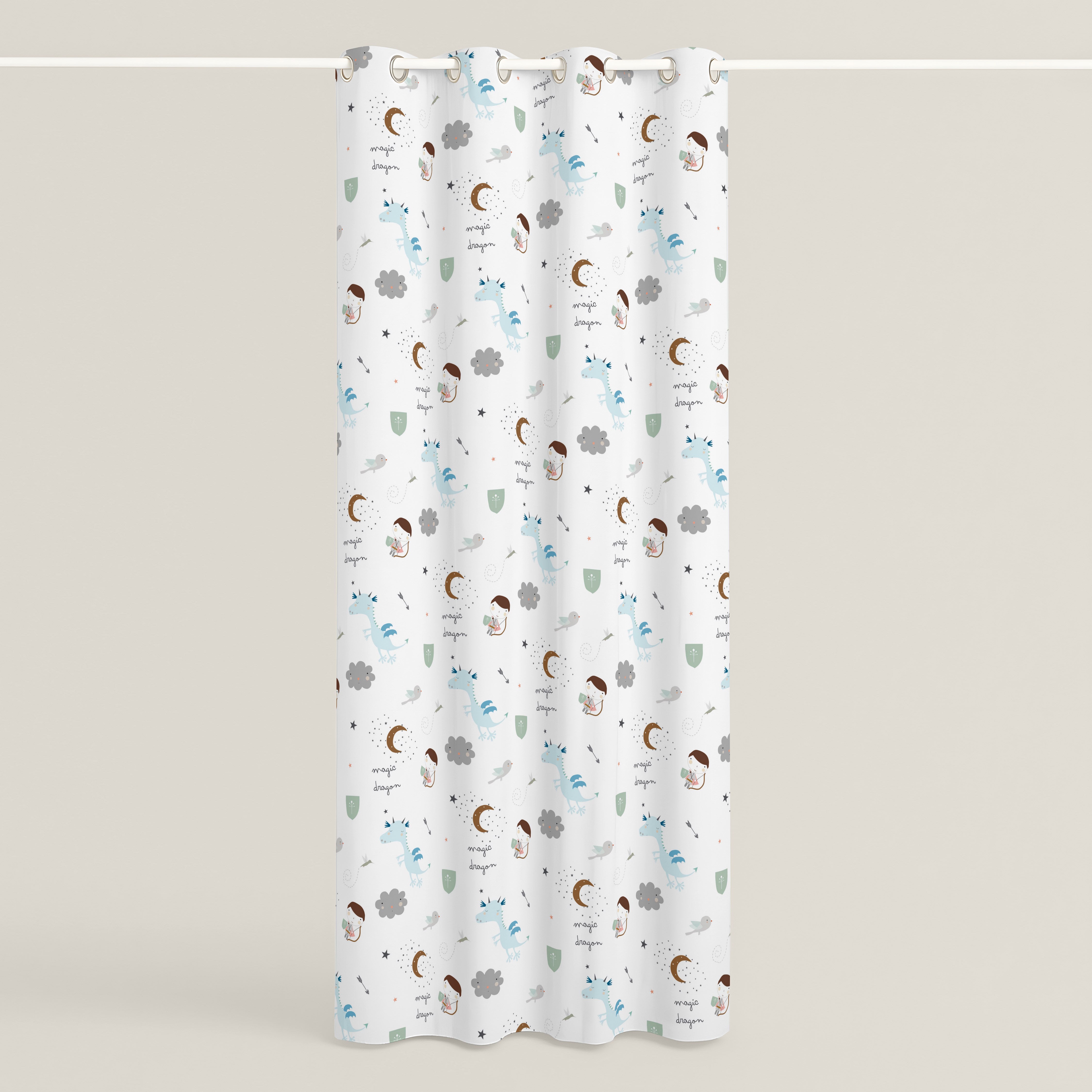 CORTINA INFANTIL MAGIC DRAGON 100% ALGODÓN