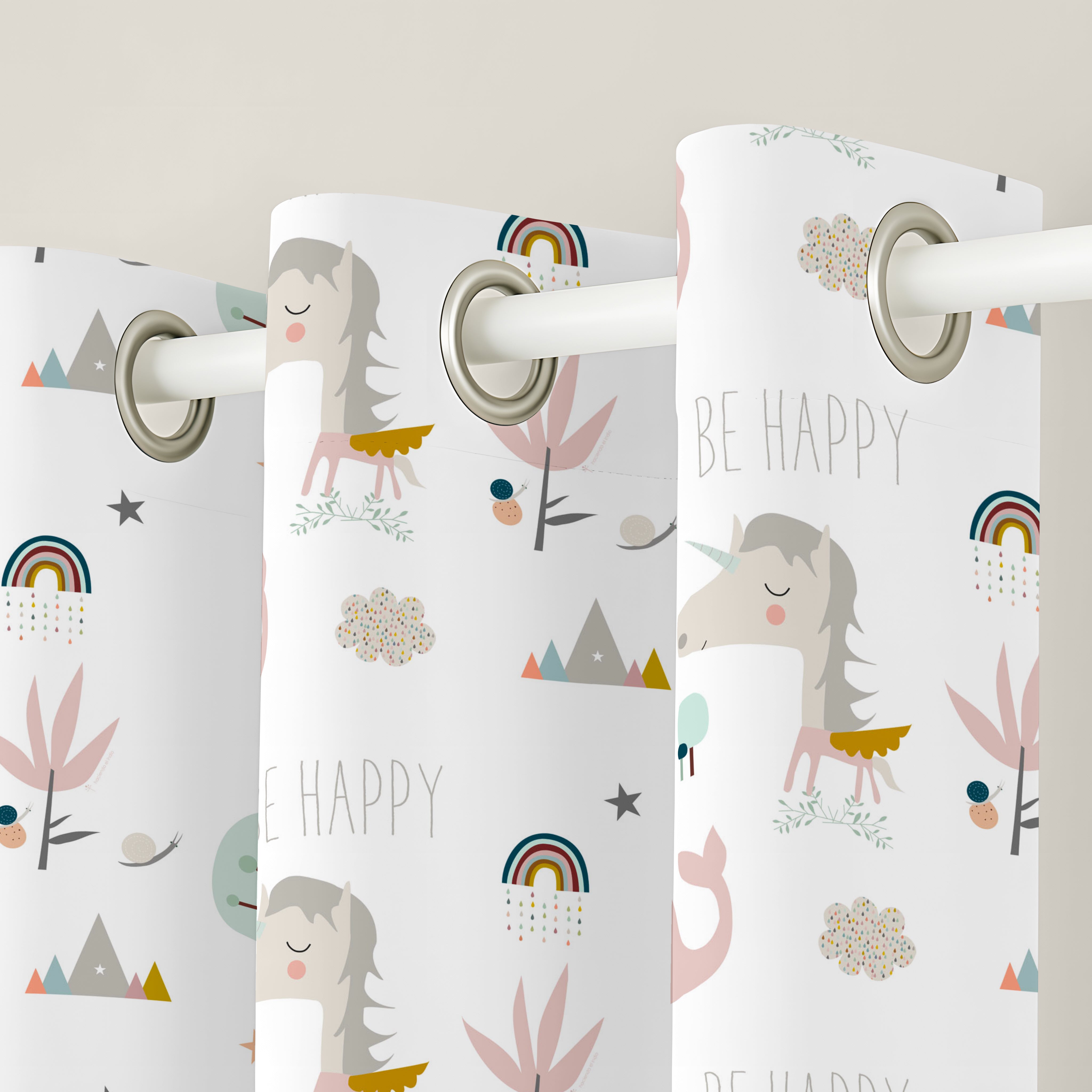 CORTINA INFANTIL RAINBOWLAND 100% ALGODÓN