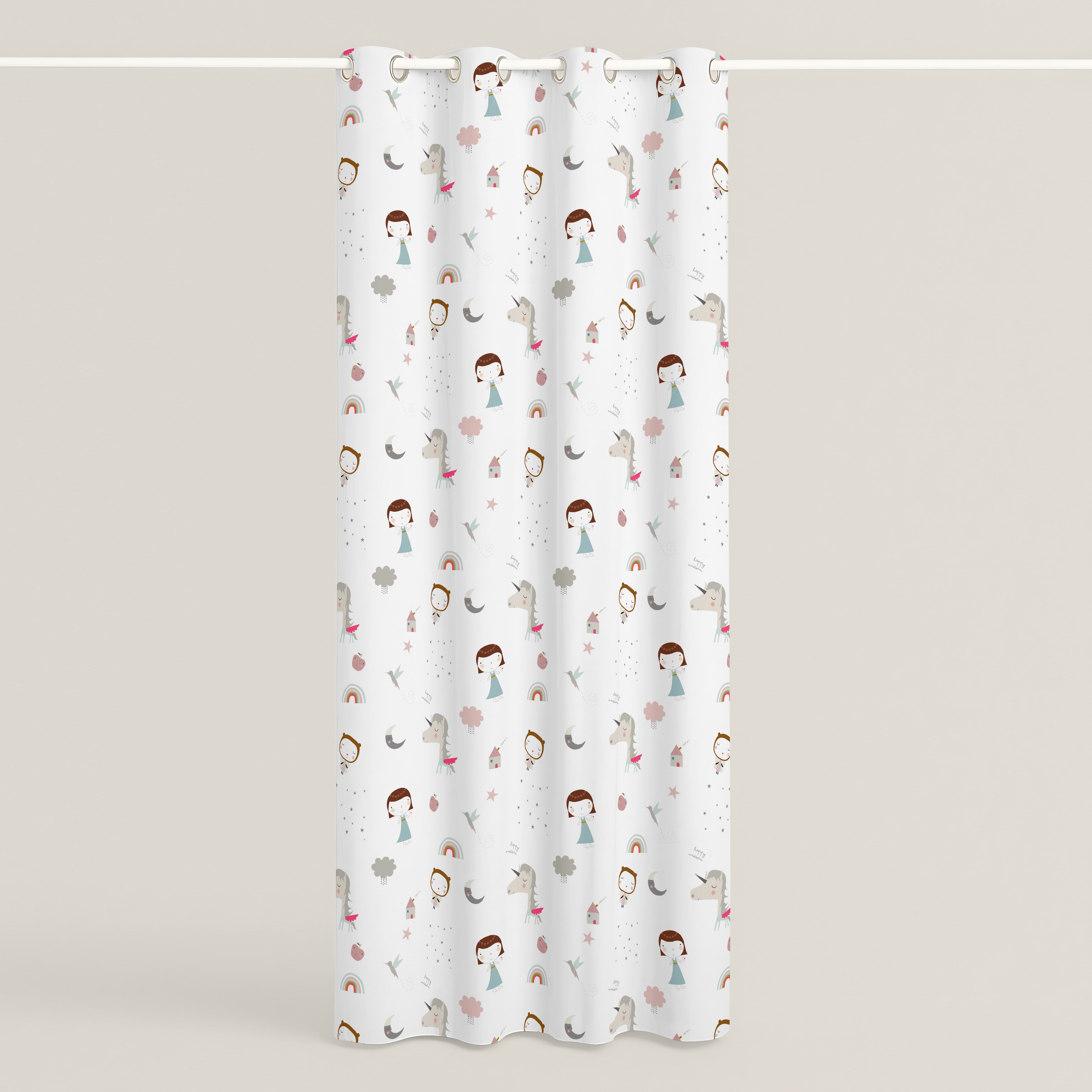 CORTINA INFANTIL UNICORN PINK 100% ALGODÓN