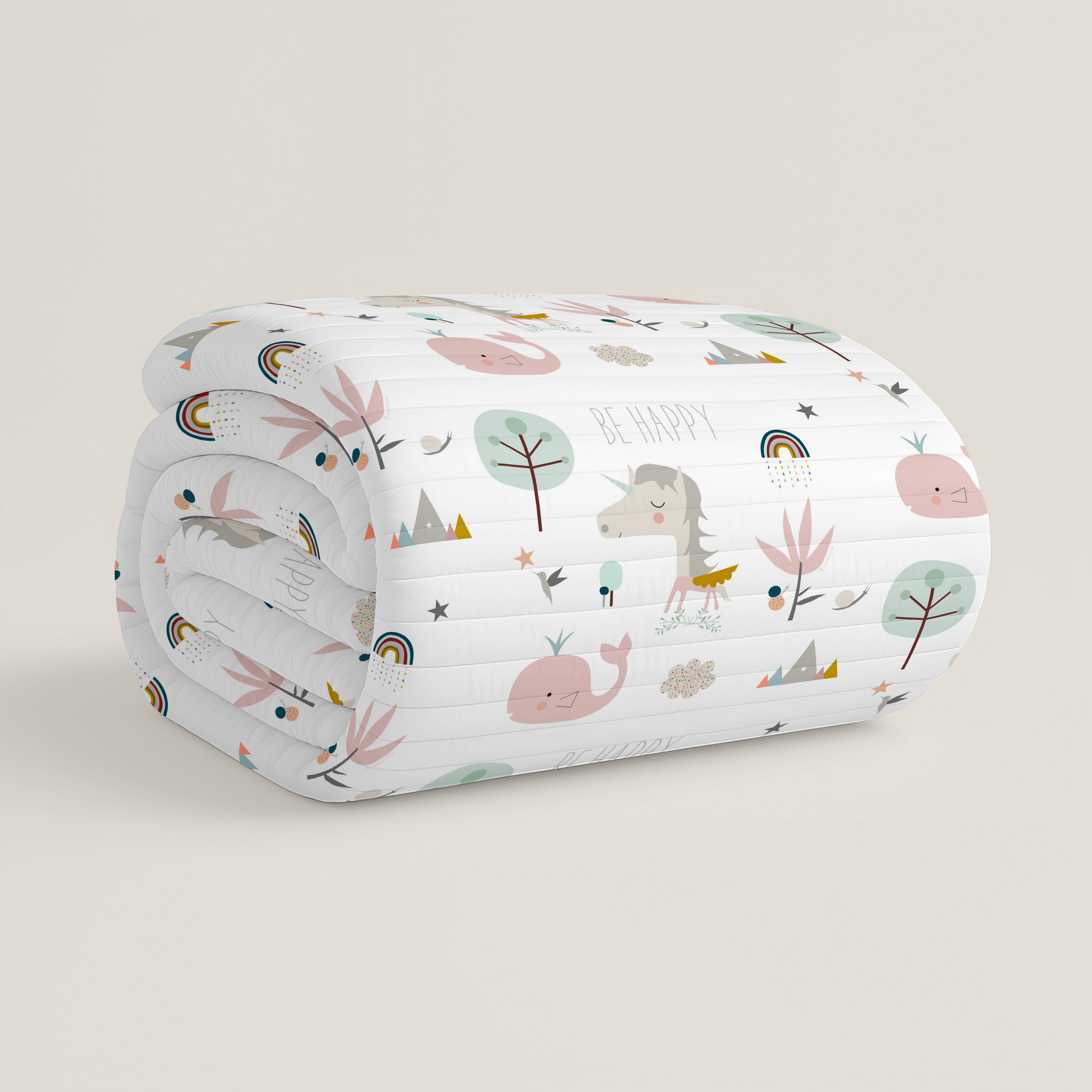 COLCHA BOUTI ESTAMPADA BEBÉ CUNA RAINBOWLAND 100% ALGODÓN