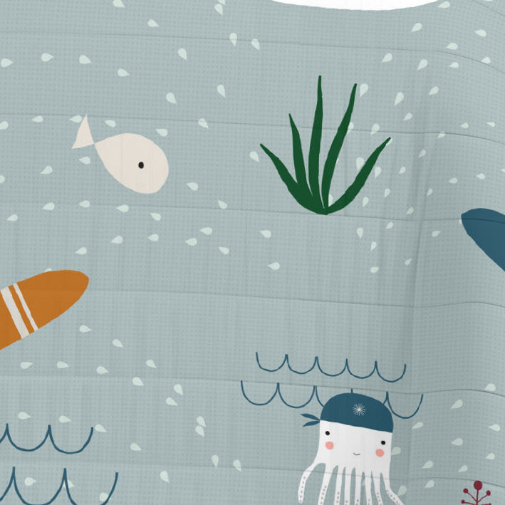 COPERTINA BOUTIS REVERSIBILE STAMPATA NEONATO CULLA SURF 100% COTONE
