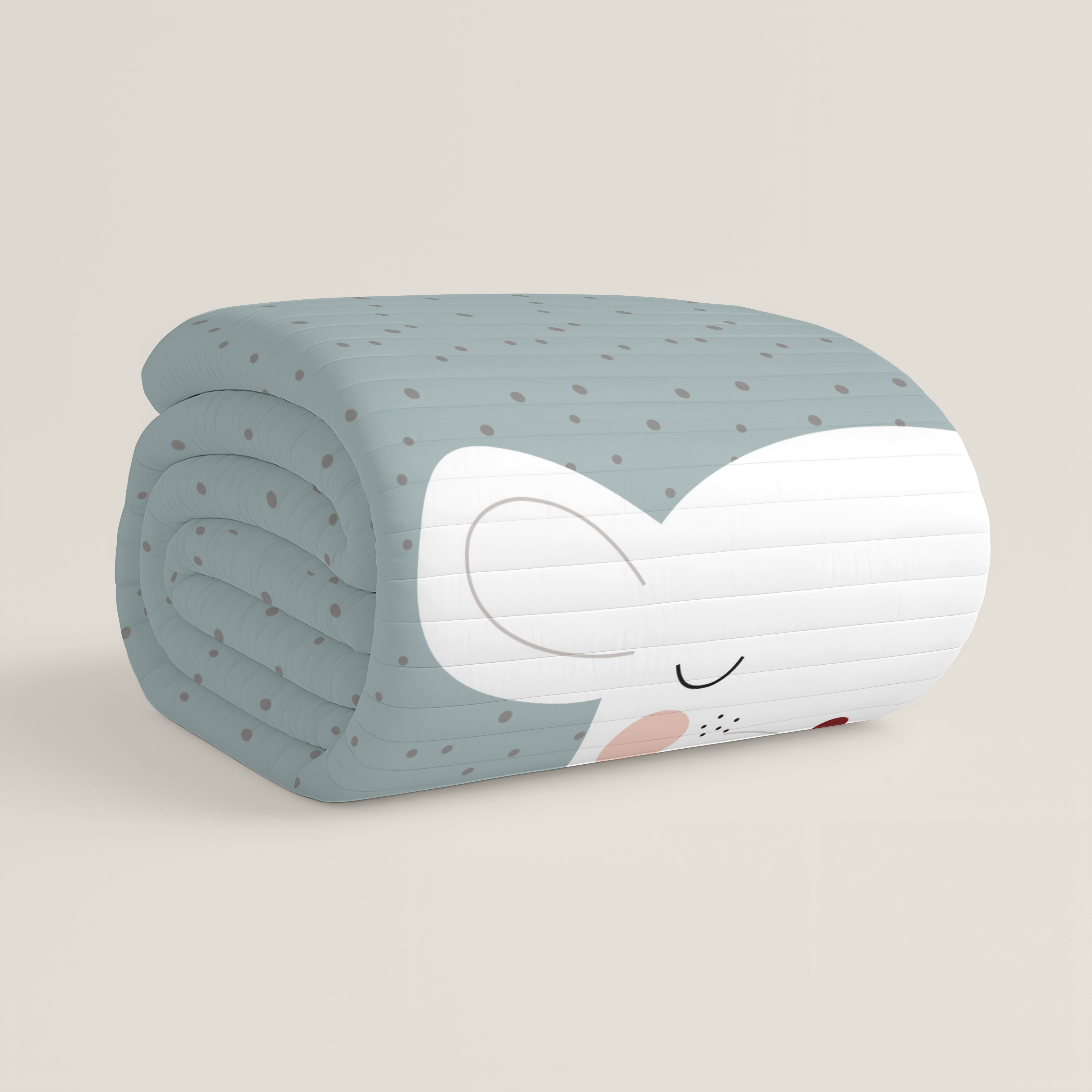 COLCHA BOUTI REVERSIBLE ESTAMPADA BEBÉ CUNA SUSANITA AZUL 100% ALGODÓN