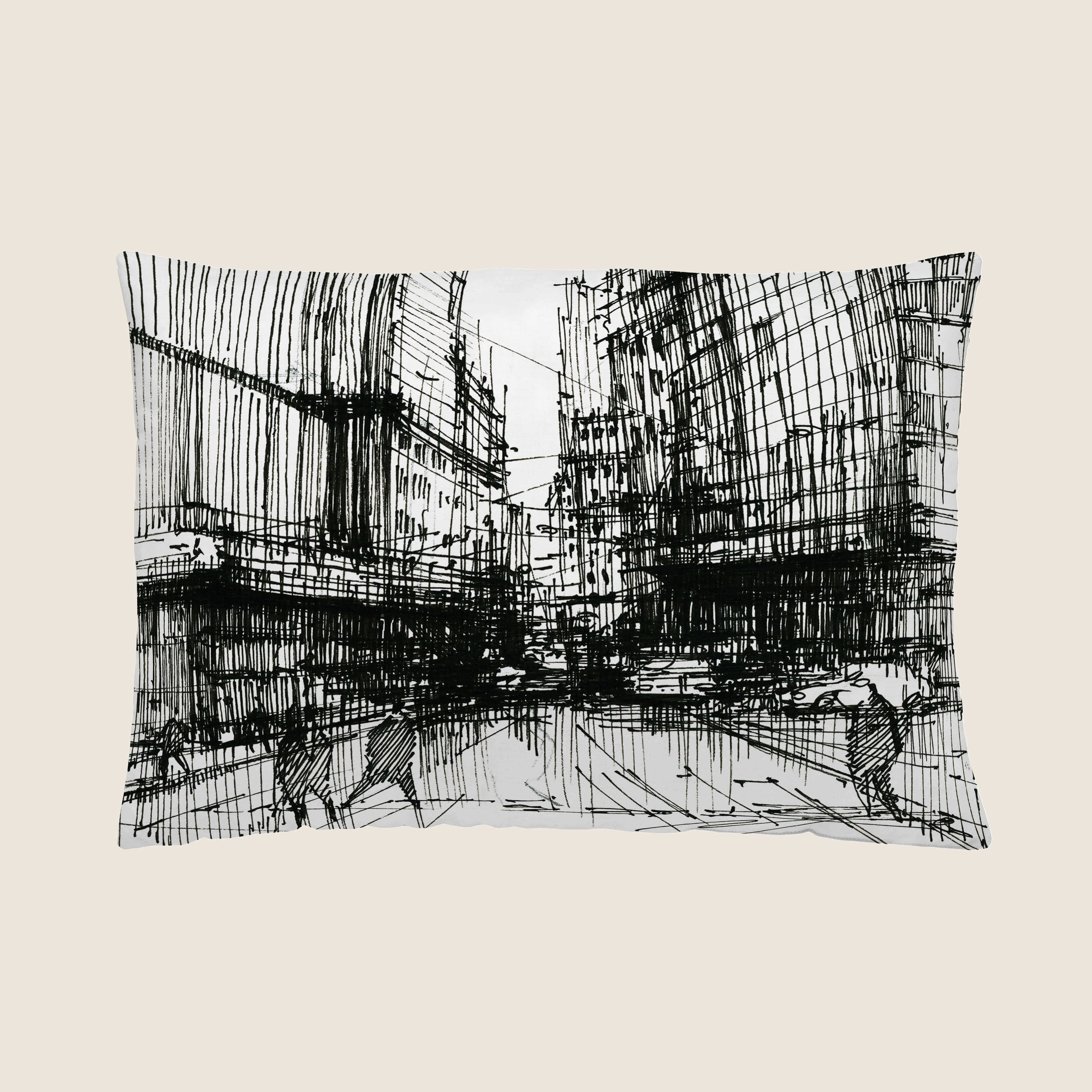 FUNDA DE COJÍN ESTAMPADO NYC 100% ALGODÓN