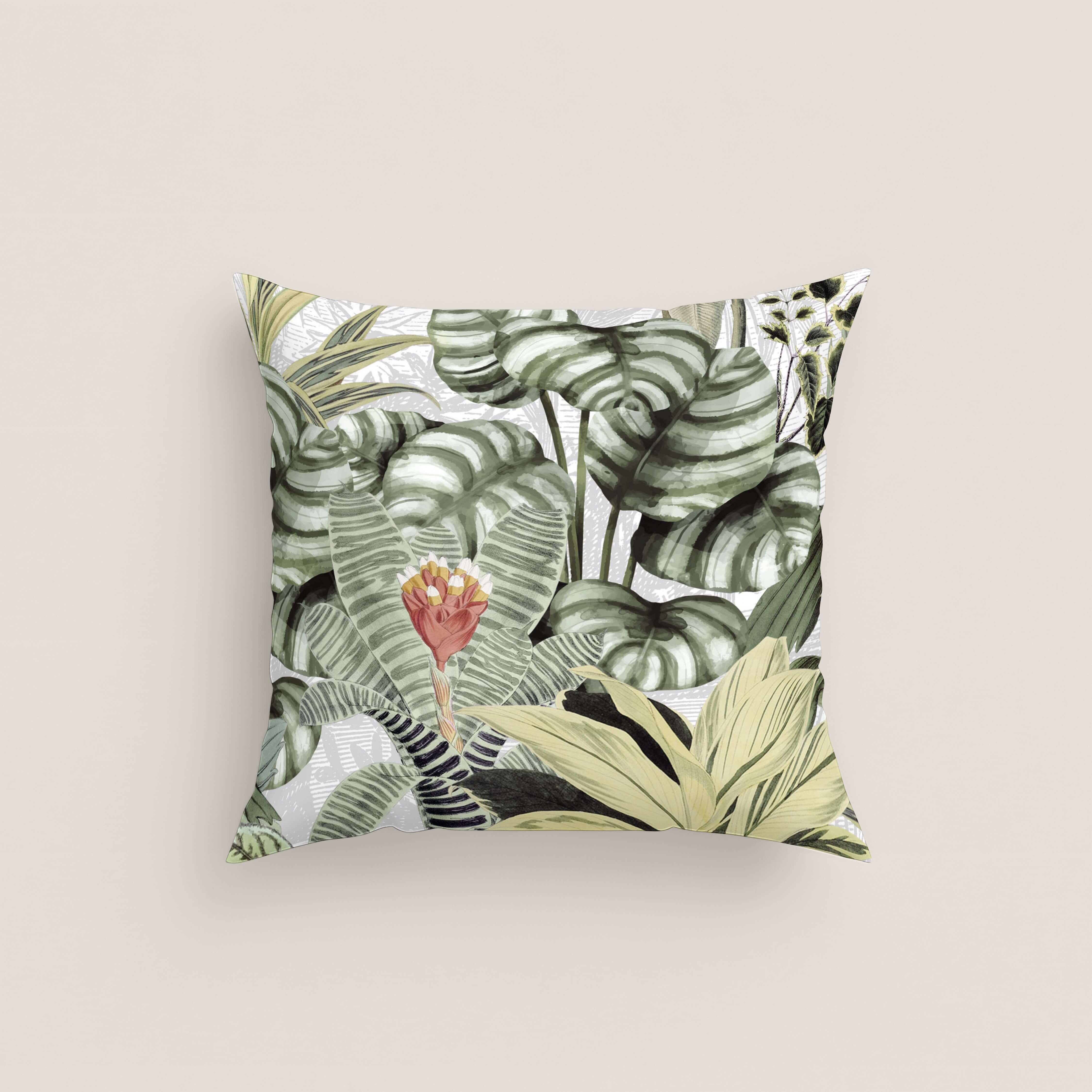 FUNDA DE COJÍN ESTAMPADO AMAZONIA 100% ALGODÓN