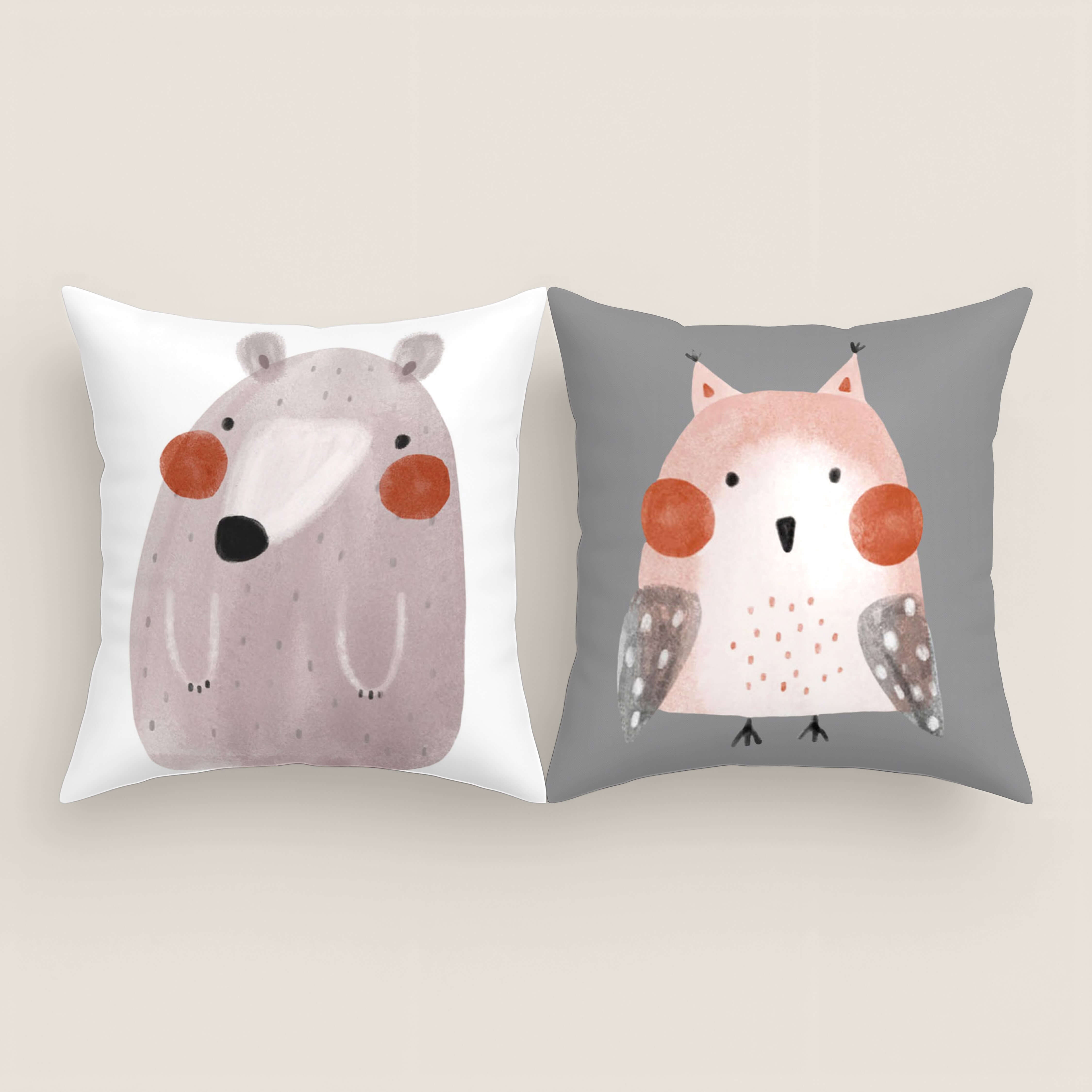 FUNDA DE COJÍN INFANTIL WILD FOREST 100% ALGODÓN