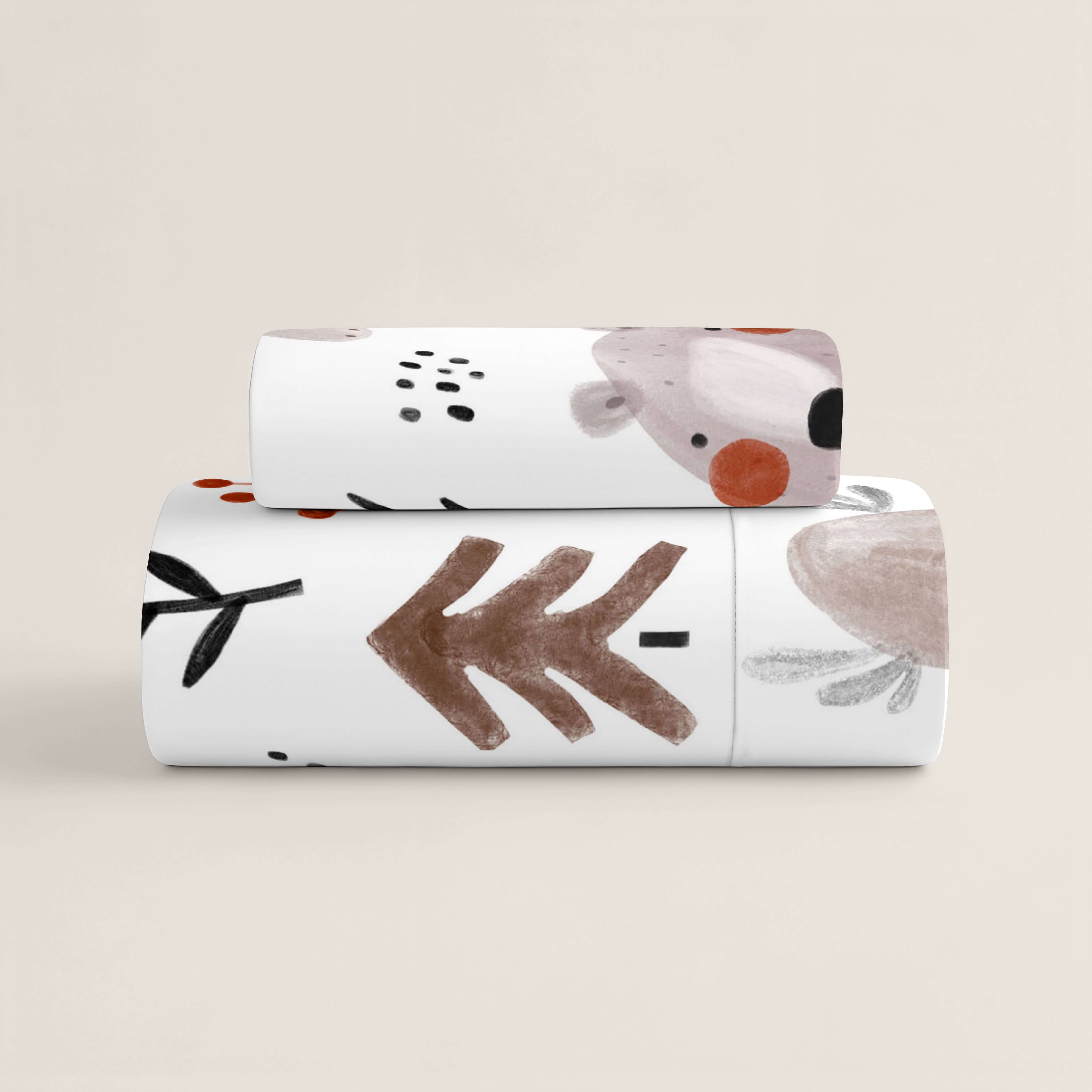 FUNDA NÓRDICA ESTAMPADA INFANTIL WILD FOREST 100% ALGODÓN