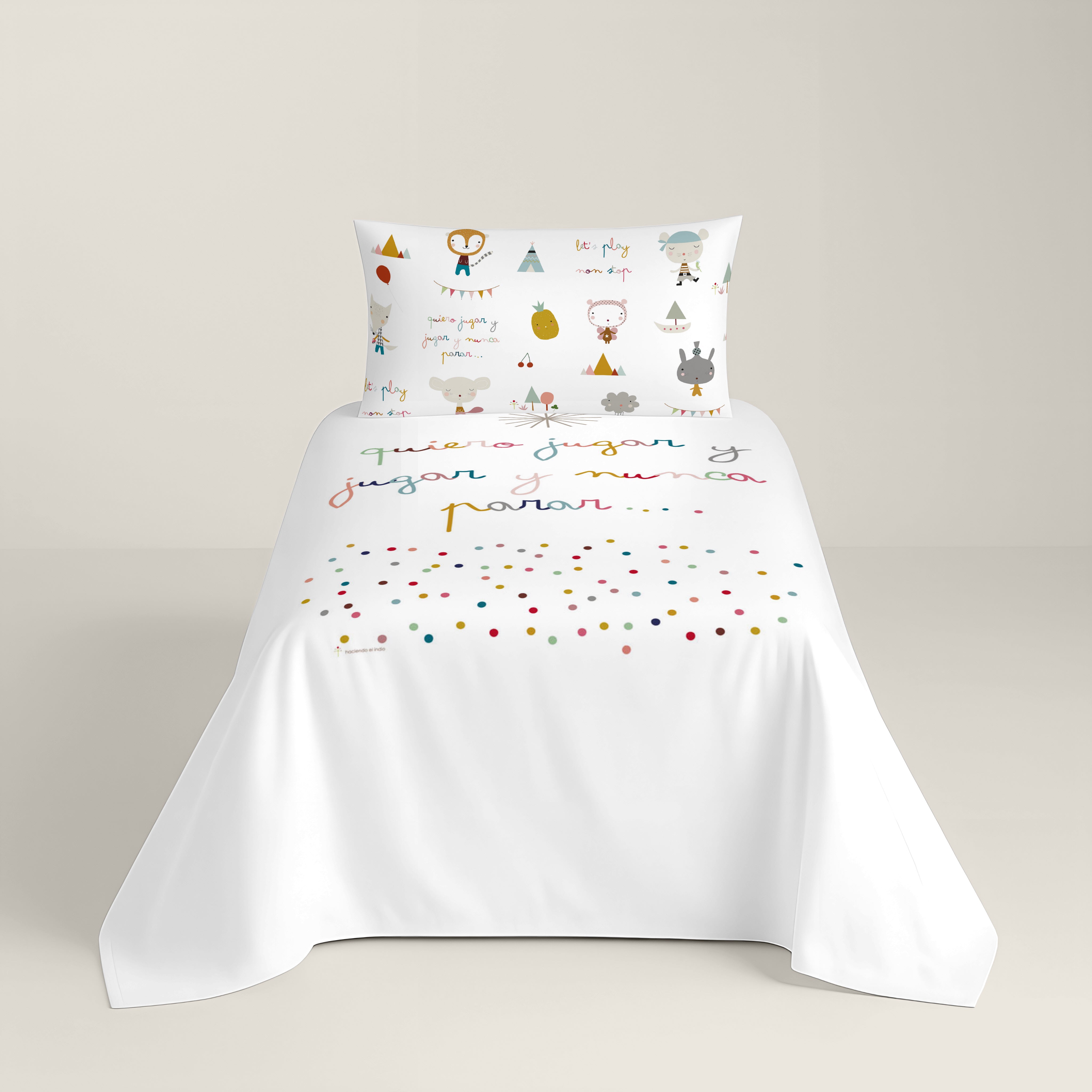 COPRIPIUMINO REVERSIBILE STAMPATO PER BAMBINI JUGAR 100% COTONE