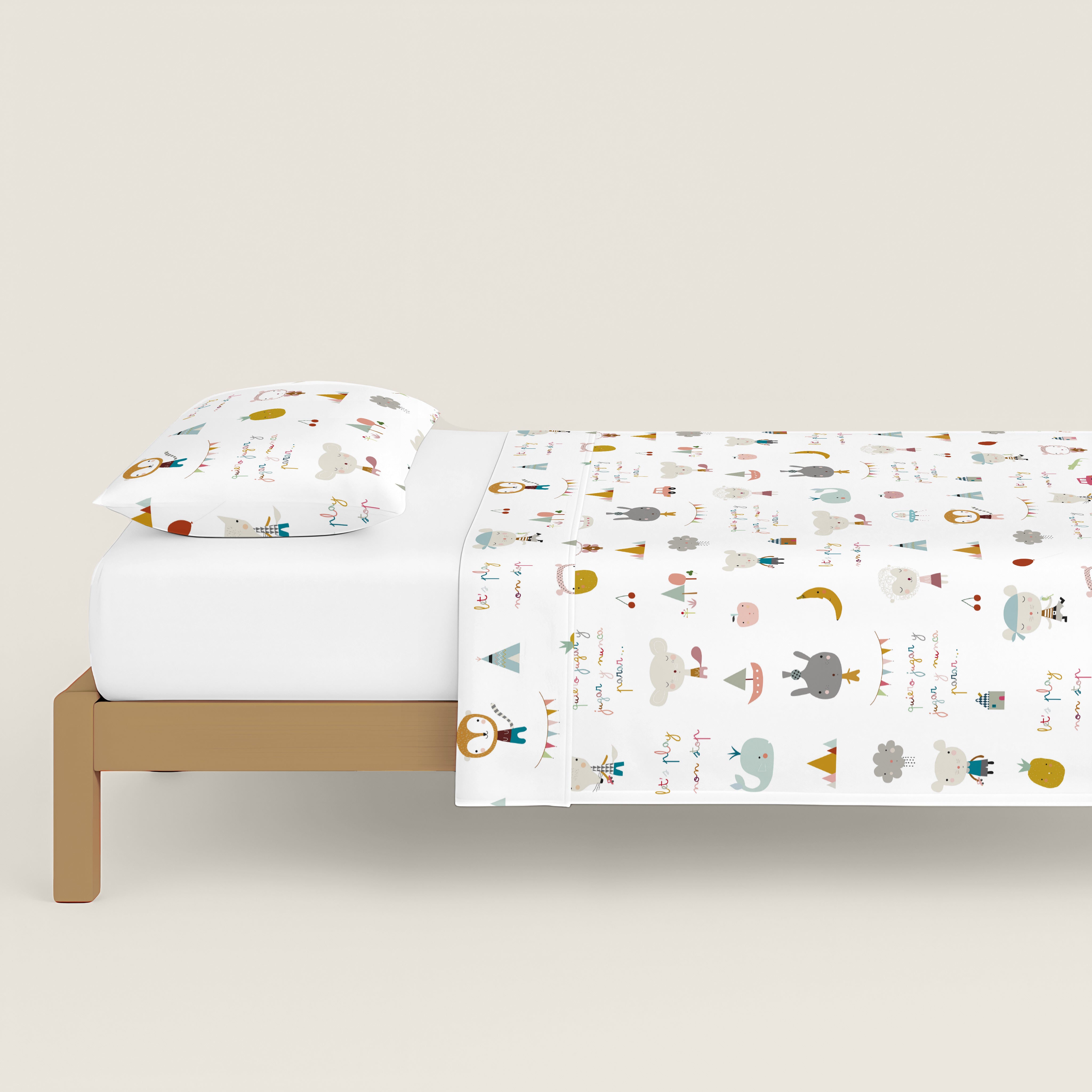 COMPLETO LENZUOLA STAMPATE BAMBINO/A GIOCARE REV 100% COTONE