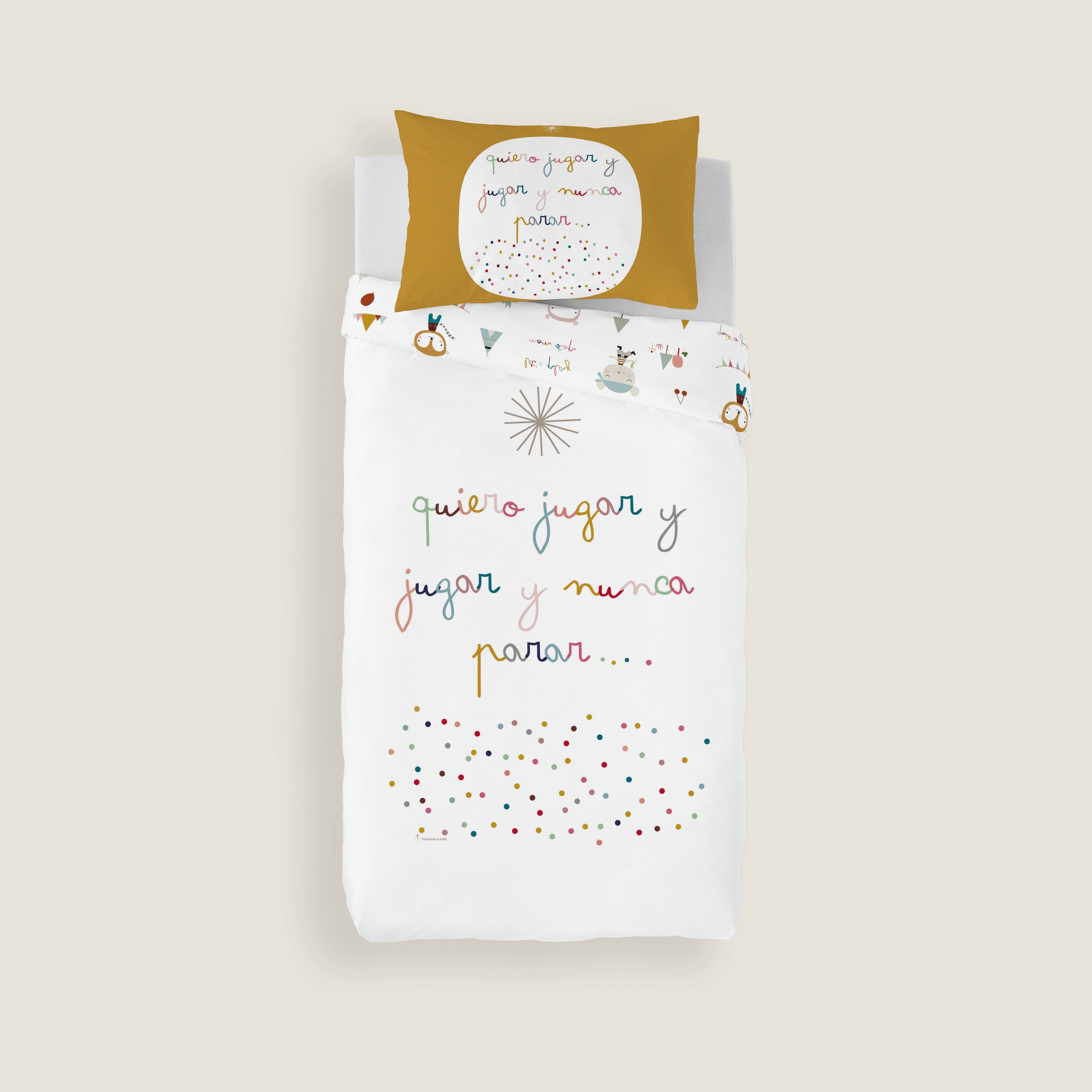 FUNDA NÓRDICA REVERSIBLE CUNA BEBÉ JUGAR 100% ALGODÓN