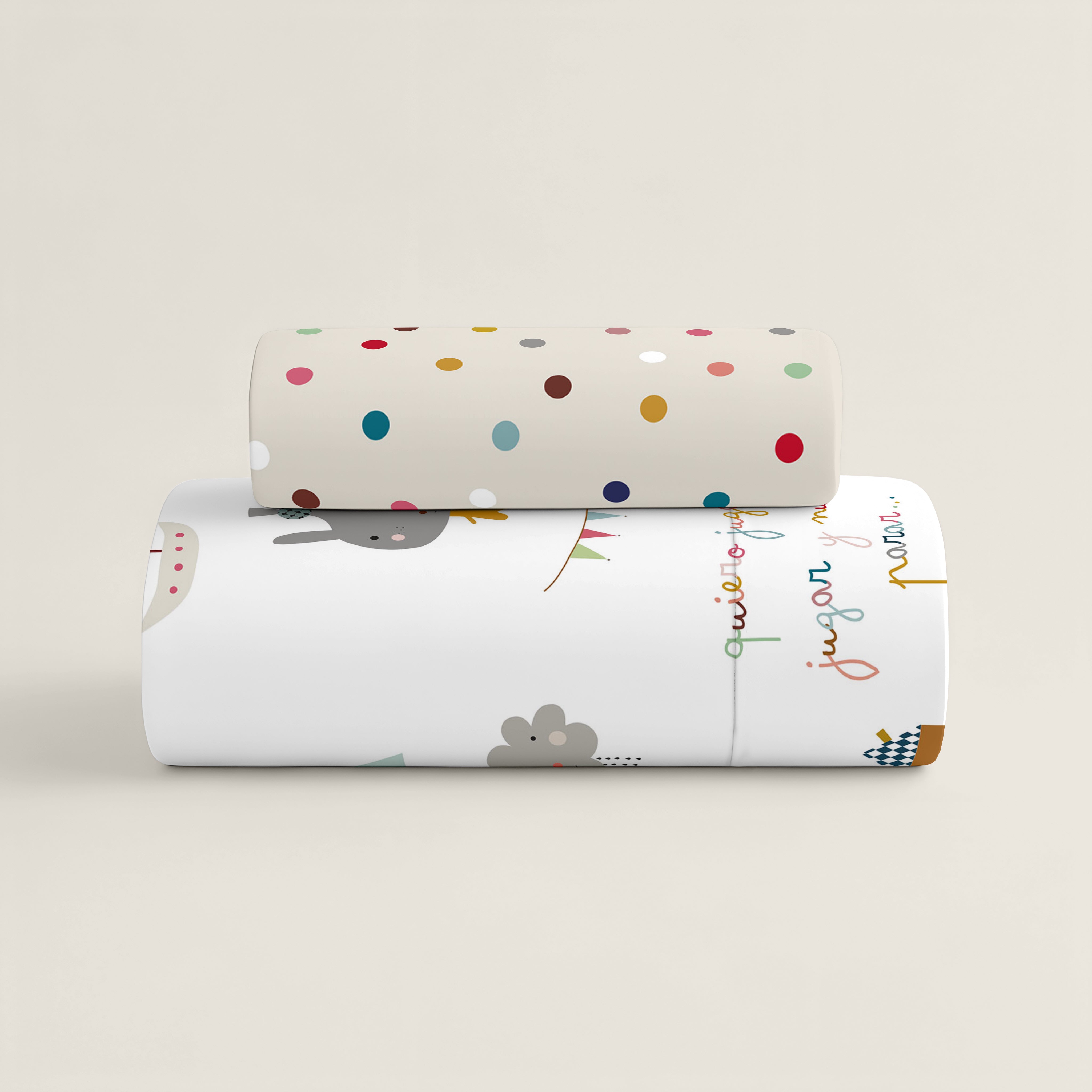 FUNDA NÓRDICA REVERSIBLE CUNA BEBÉ JUGAR 100% ALGODÓN