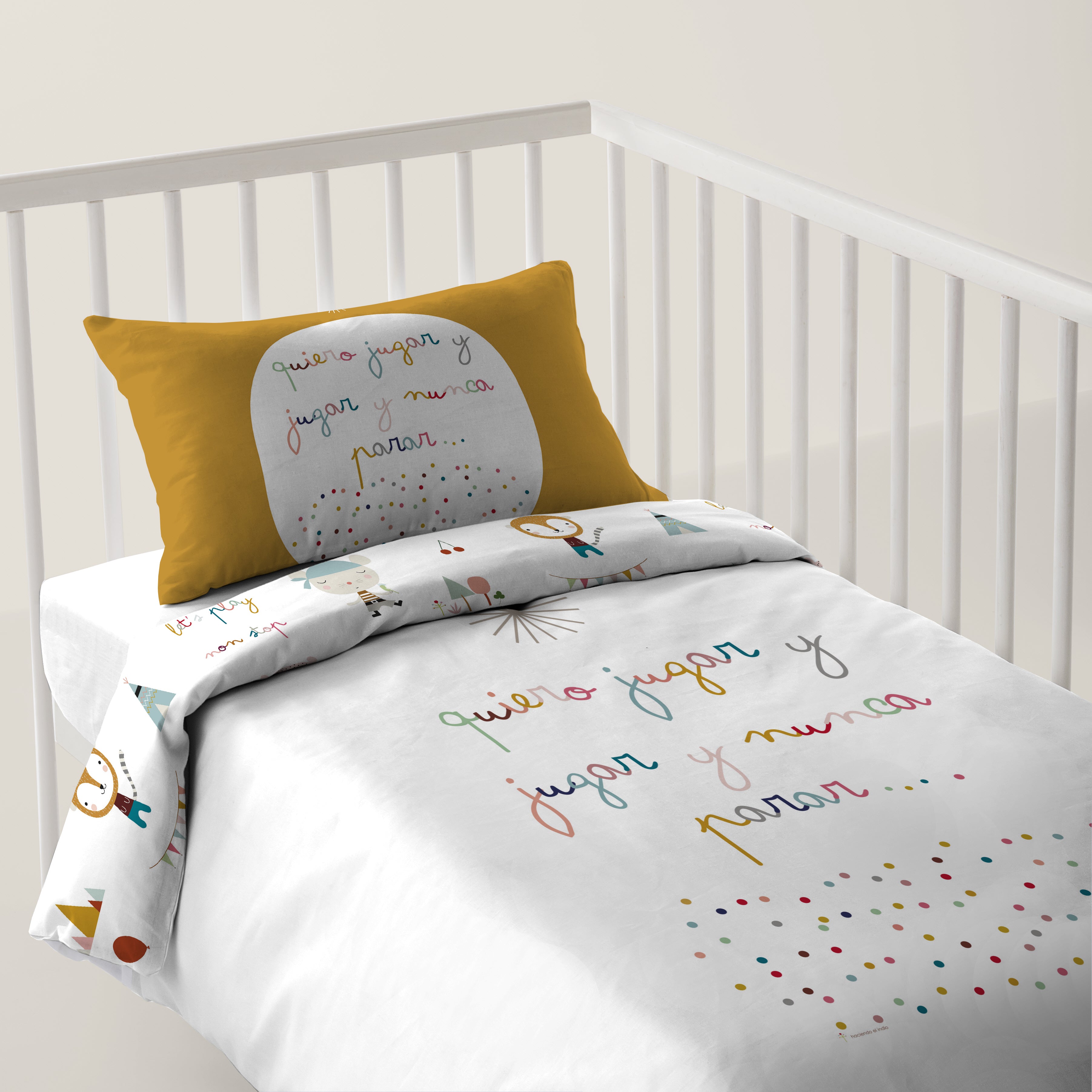 FUNDA NÓRDICA REVERSIBLE CUNA BEBÉ JUGAR 100% ALGODÓN