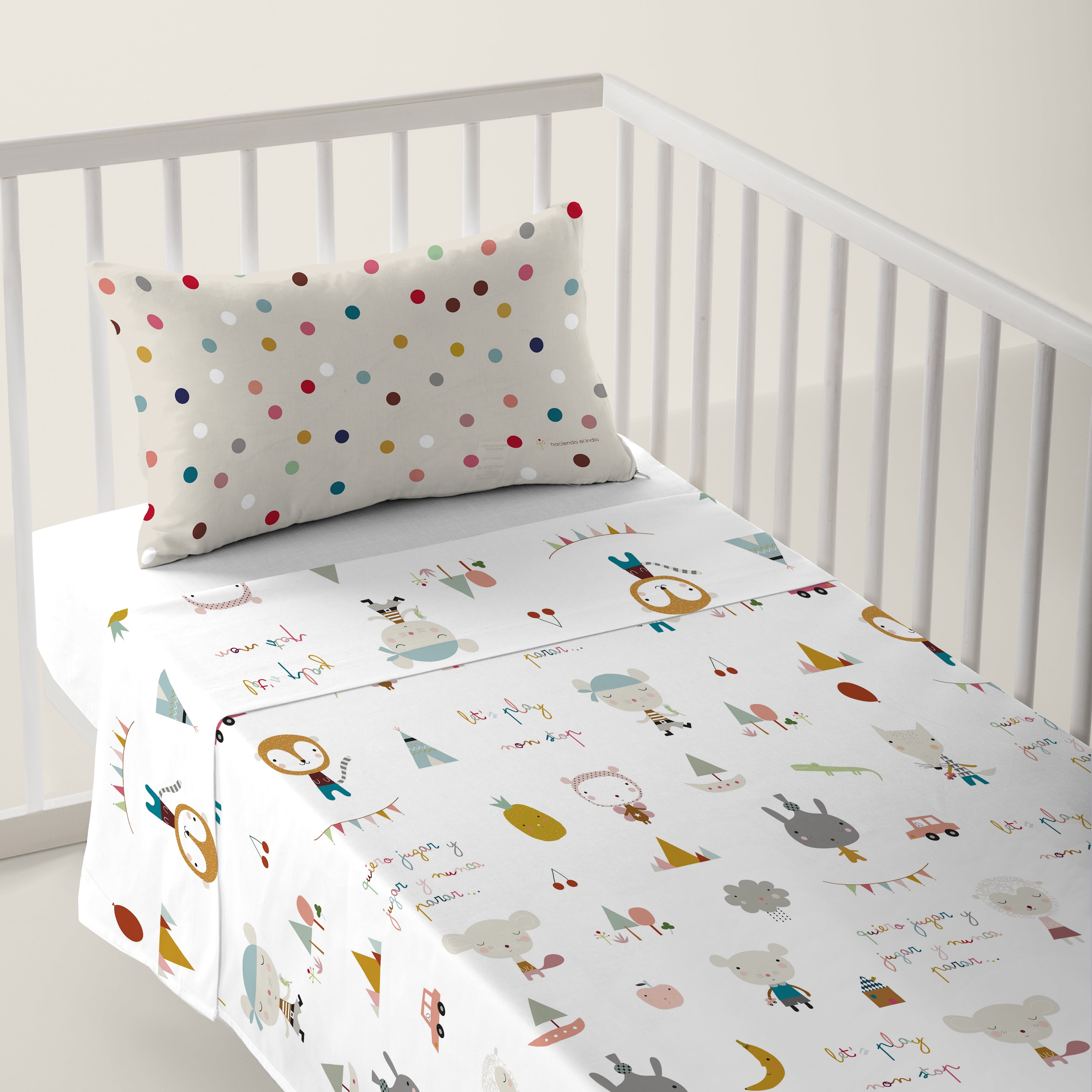 JUEGO DE SÁBANAS CUNA BEBÉ JUGAR REV 100% ALGODÓN