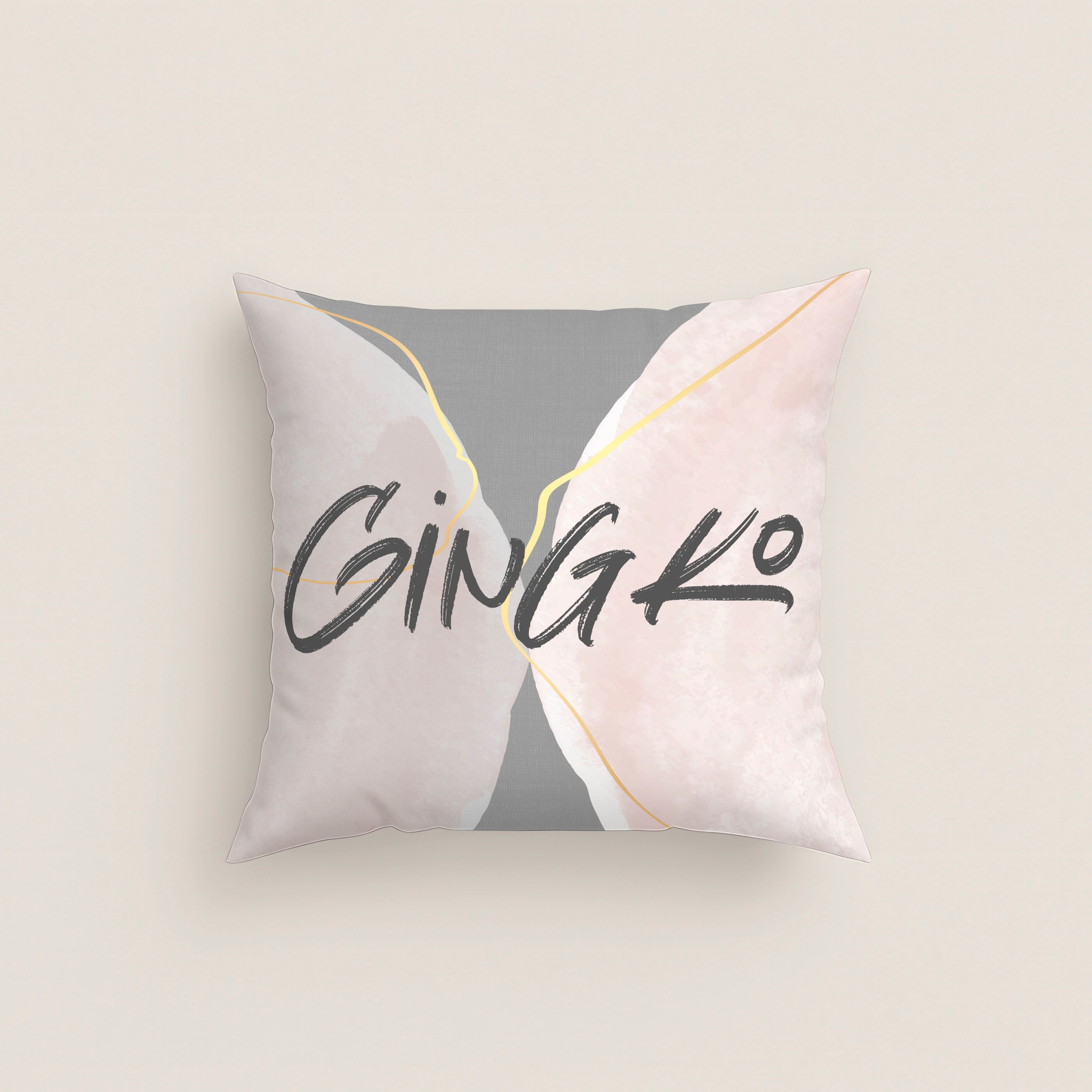 FUNDA DE COJÍN ESTAMPADO GINGKA 100% ALGODÓN