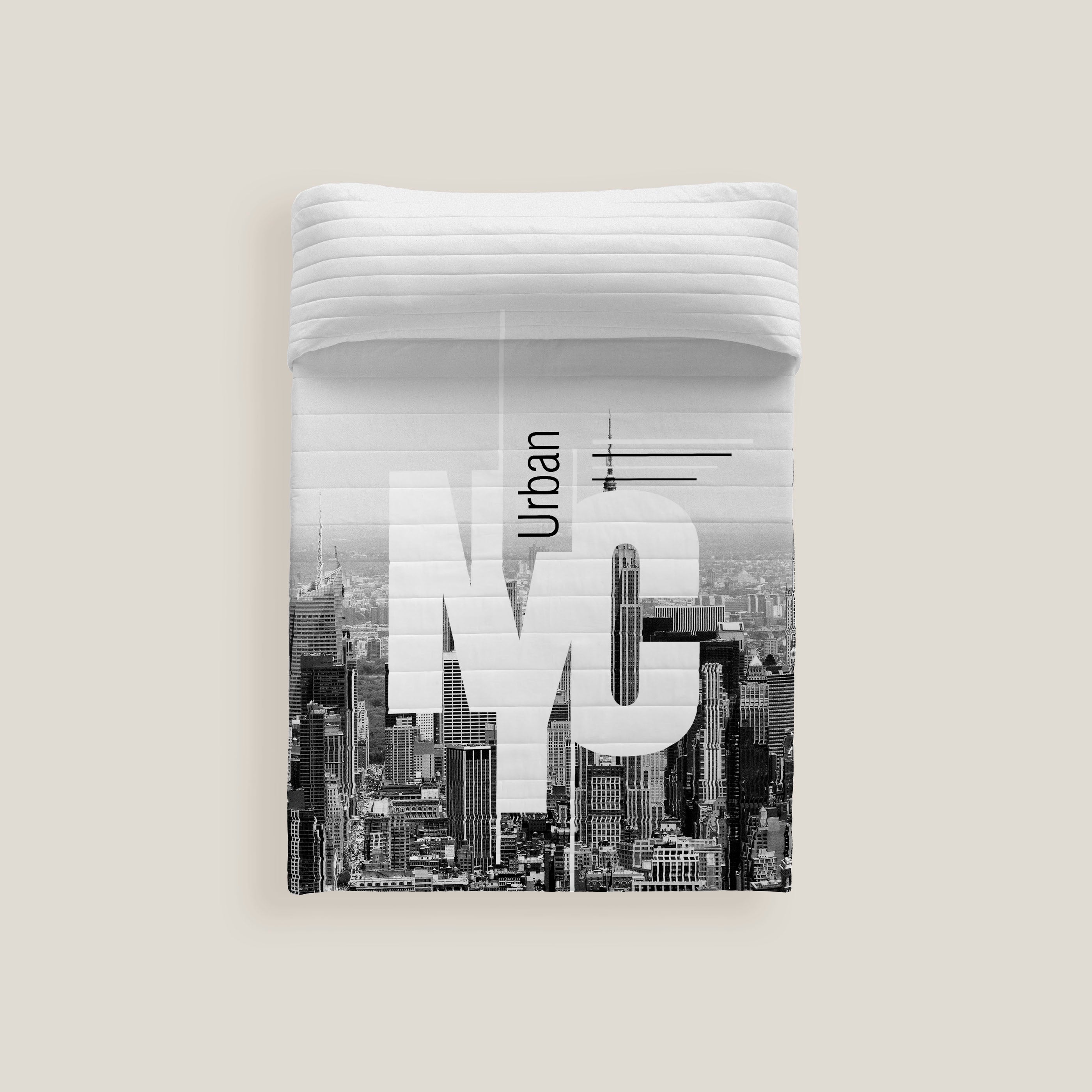 COLCHA BOUTI ESTAMPADA NYC 100% ALGODÓN