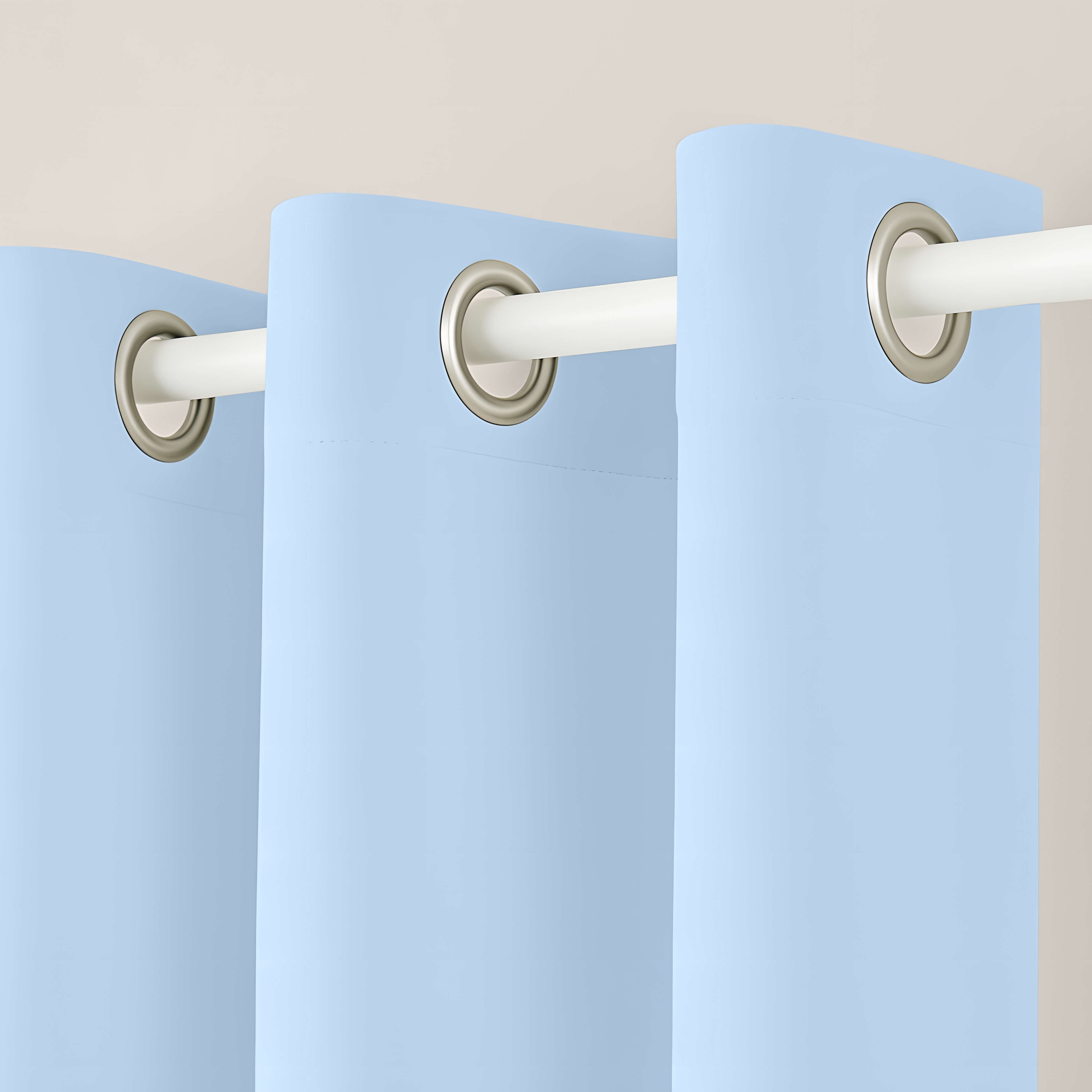 CORTINA CON OJALES 100% ALGODÓN AZUL MAR