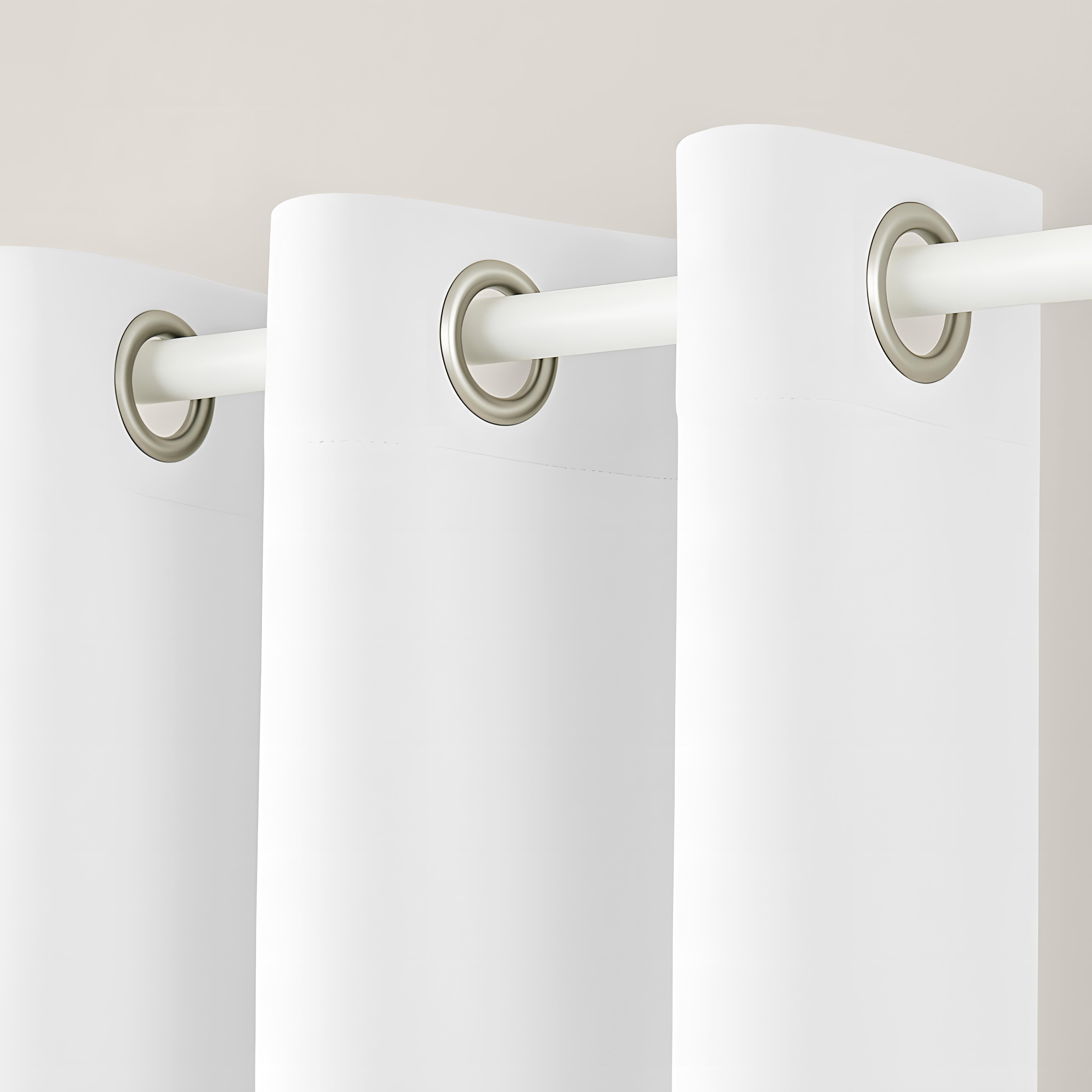 CORTINA CON OJALES 100% ALGODÓN BLANCO OPTICO