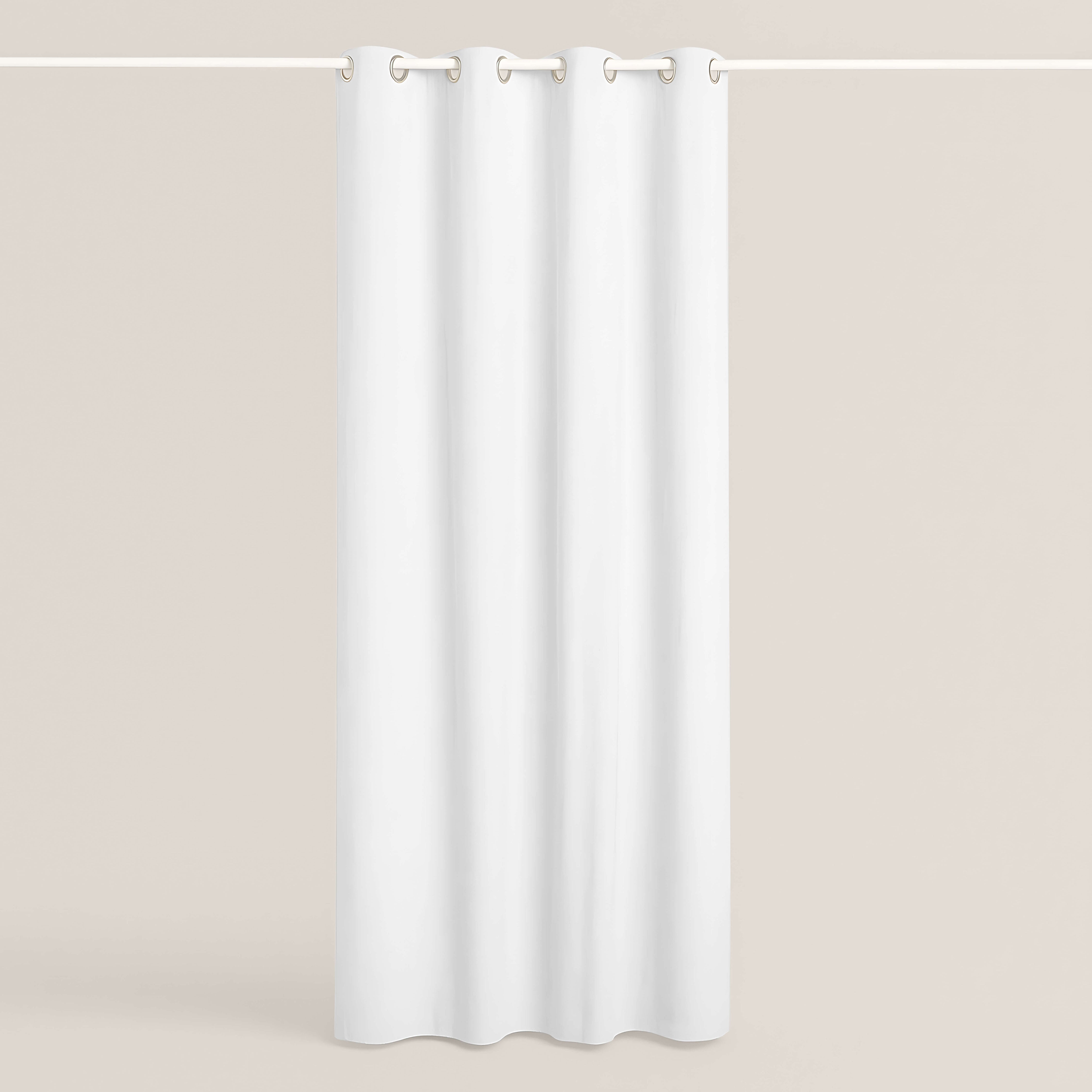 CORTINA CON OJALES 100% ALGODÓN BLANCO OPTICO