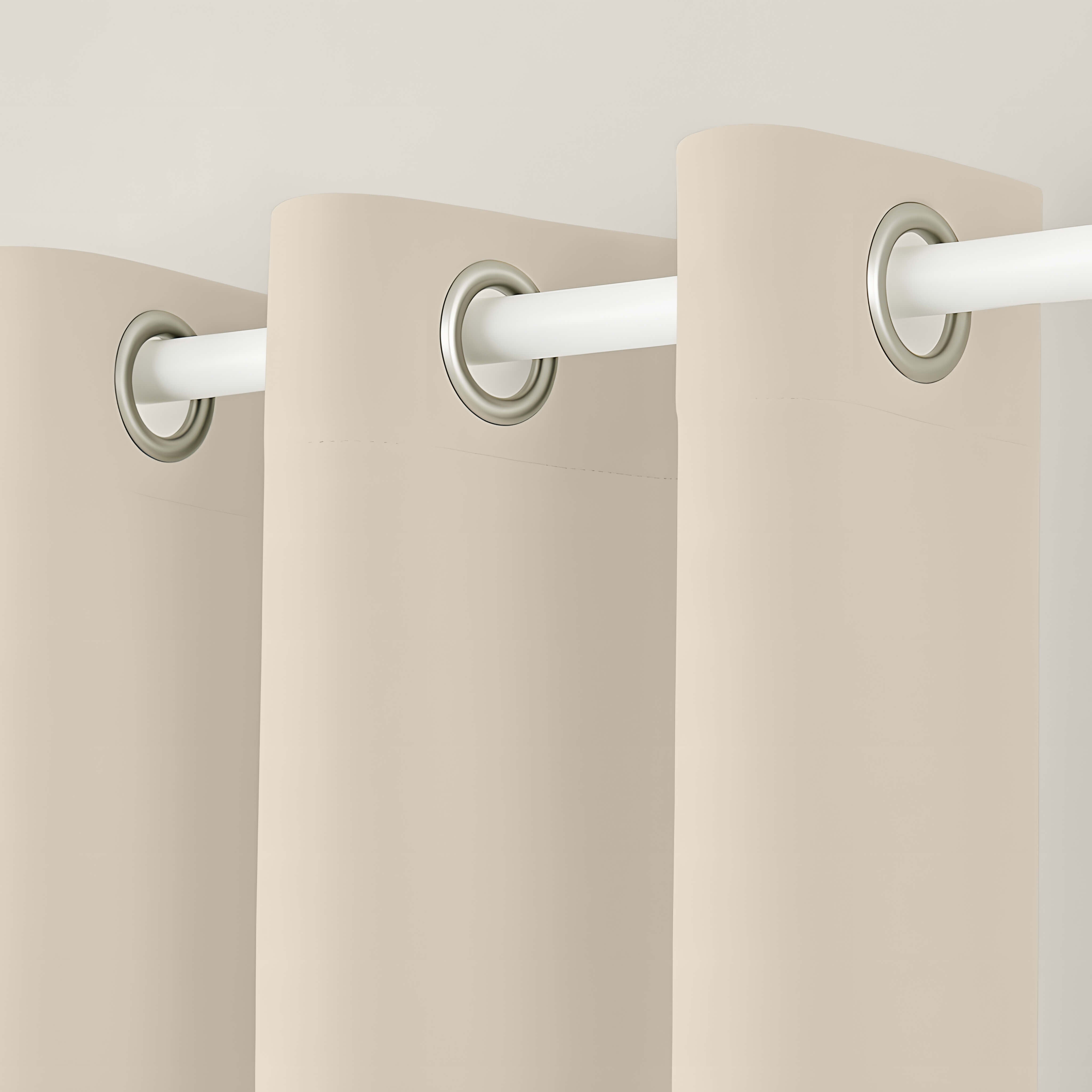 CORTINA CON OJALES 100% ALGODÓN BEIG FTR6