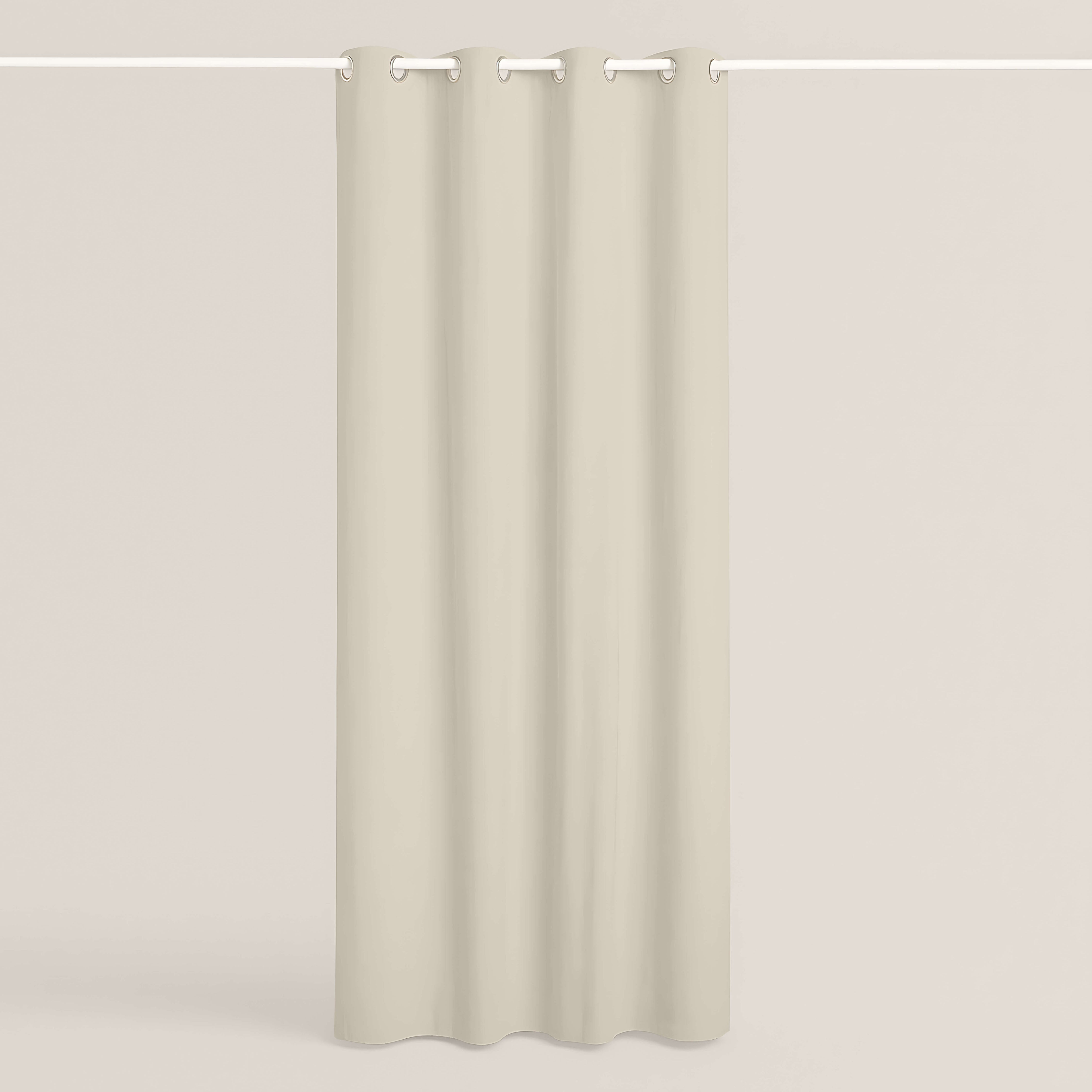 CORTINA CON OJALES 100% ALGODÓN BEIG FTR6