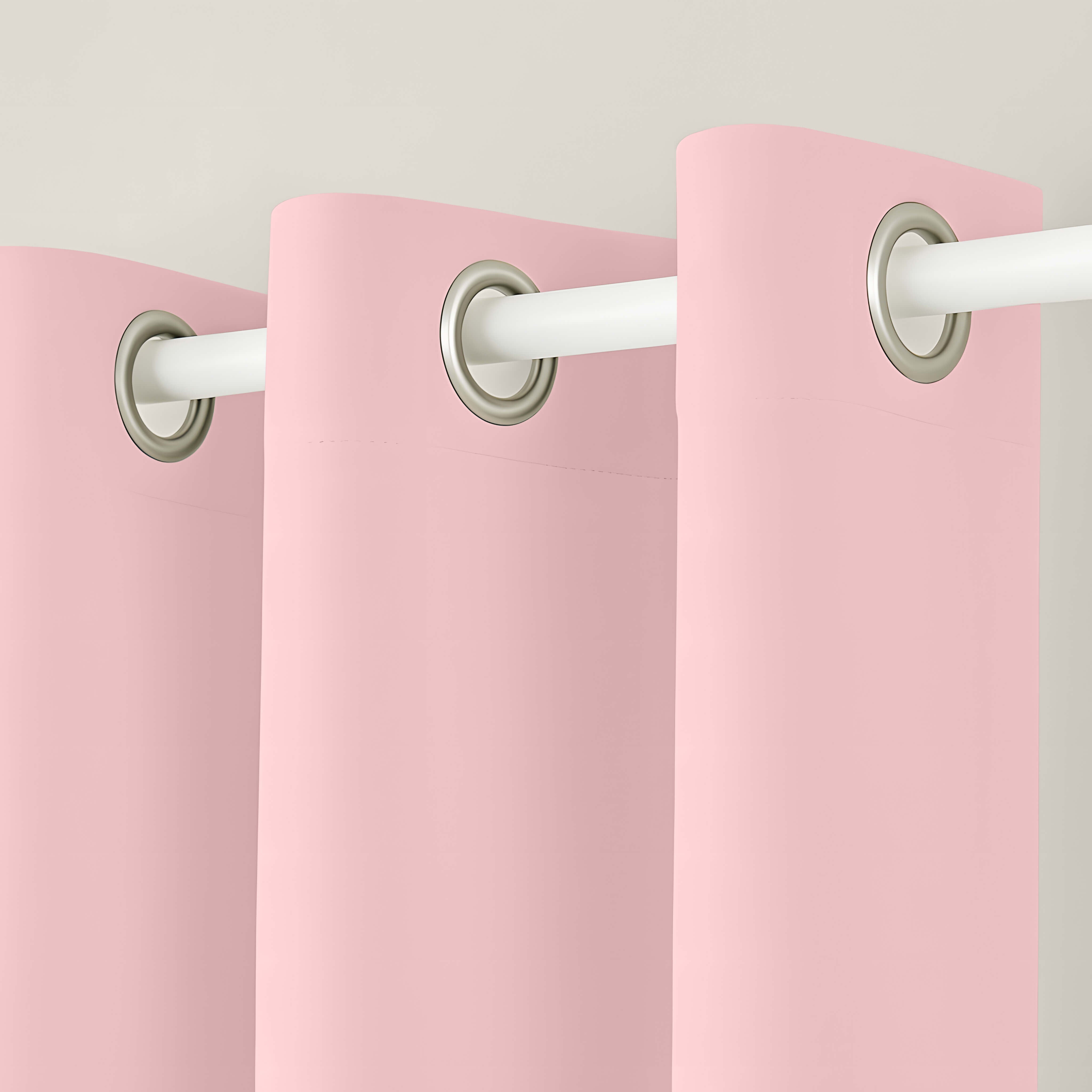 CORTINA CON OJALES 100% ALGODÓN ROSA FTR8