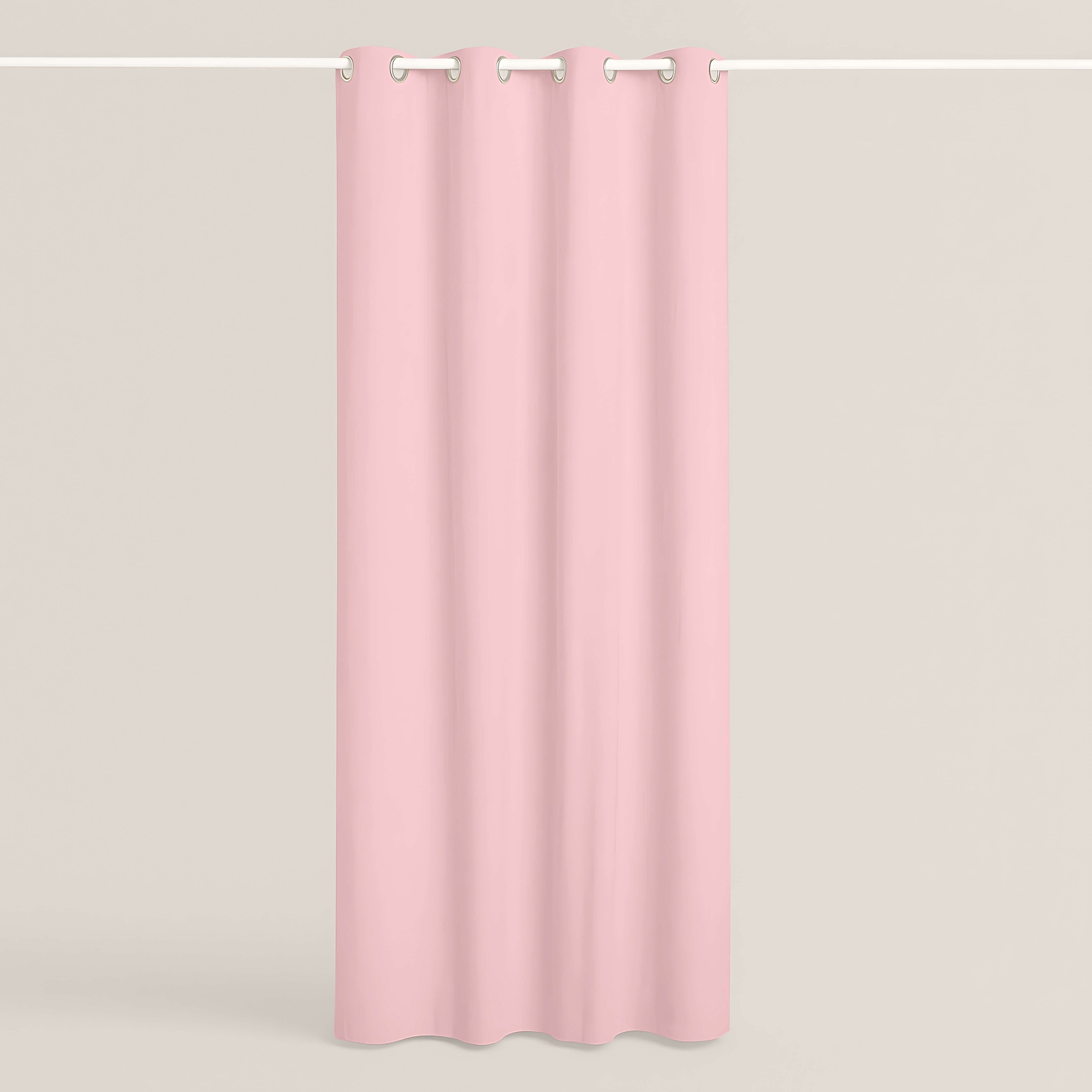 CORTINA CON OJALES 100% ALGODÓN ROSA FTR8