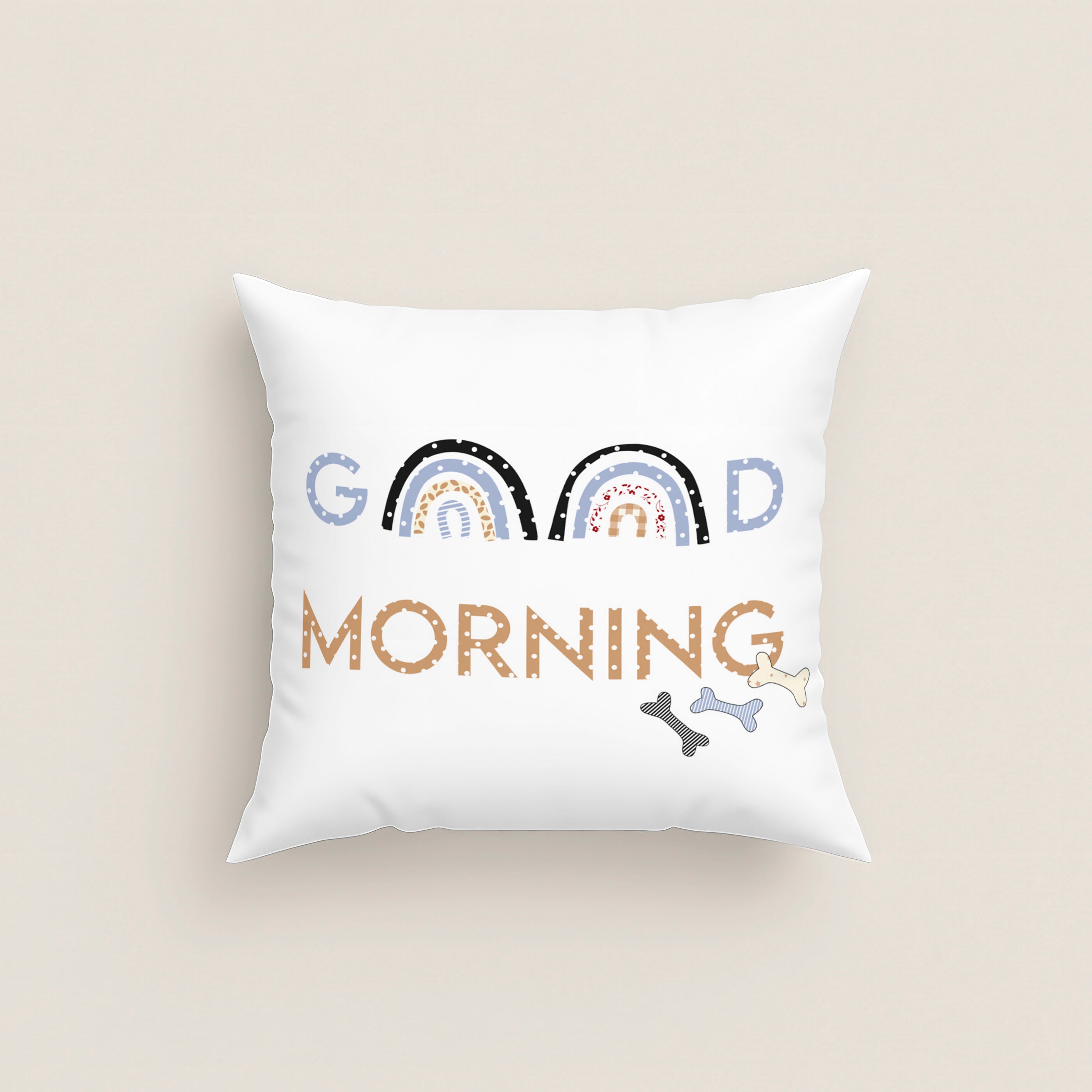 FUNDA DE COJÍN INFANTIL ESTAMPADO DOGGY PATCH 100% ALGODÓN