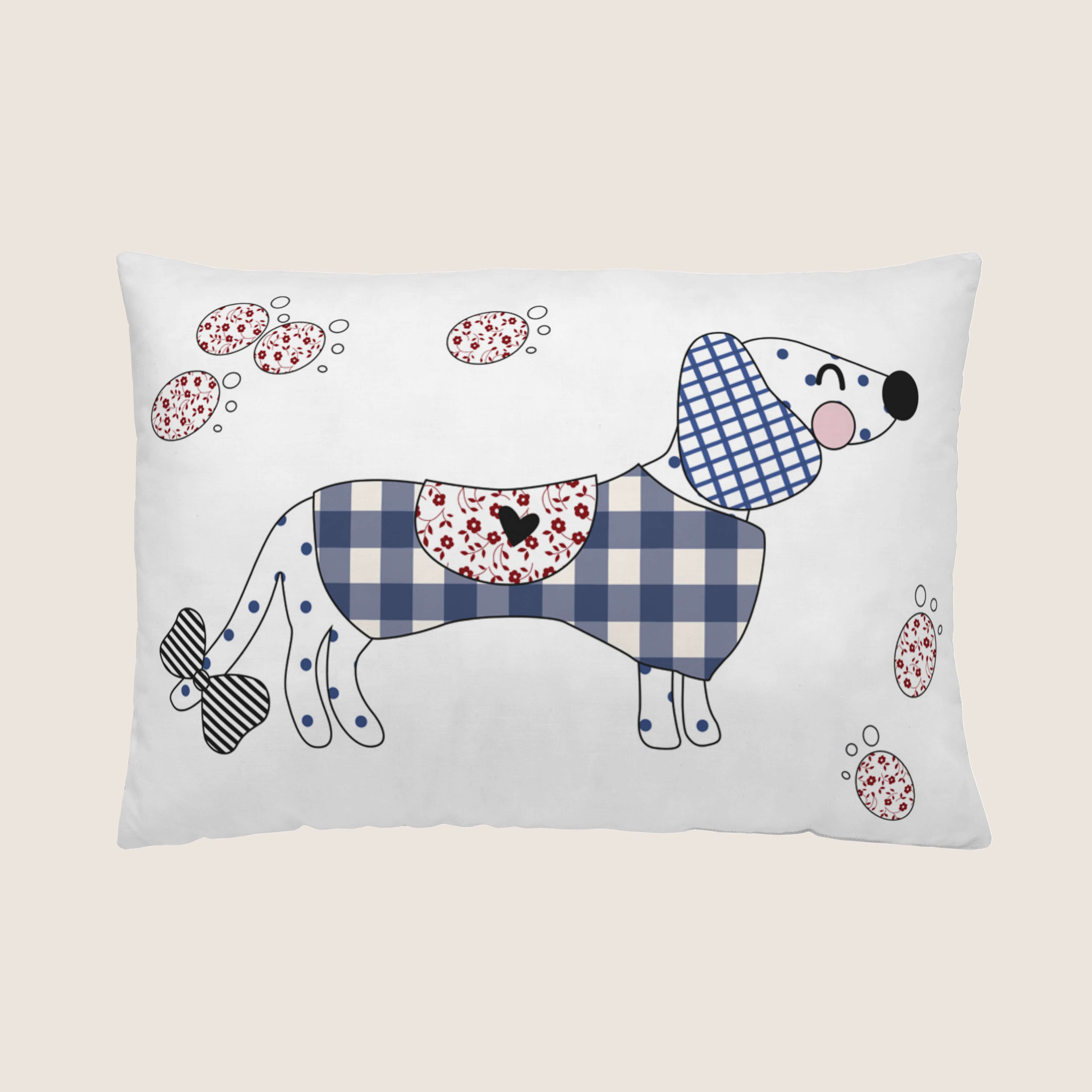 FUNDA DE COJÍN INFANTIL ESTAMPADO DOGGY PATCH  100% ALGODÓN