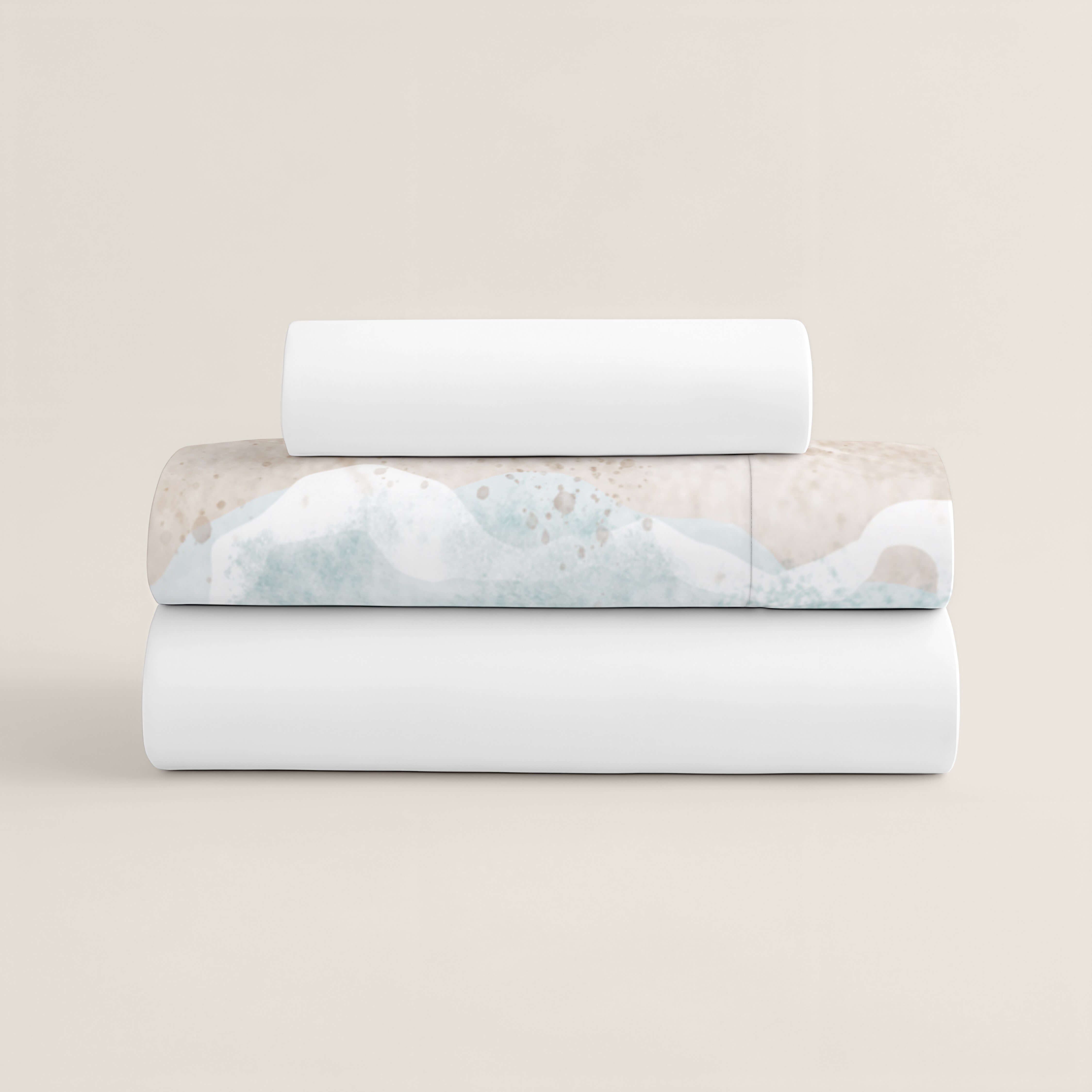 JUEGO SÁBANAS ESTAMPADAS SEA SALT 100% ALGODÓN