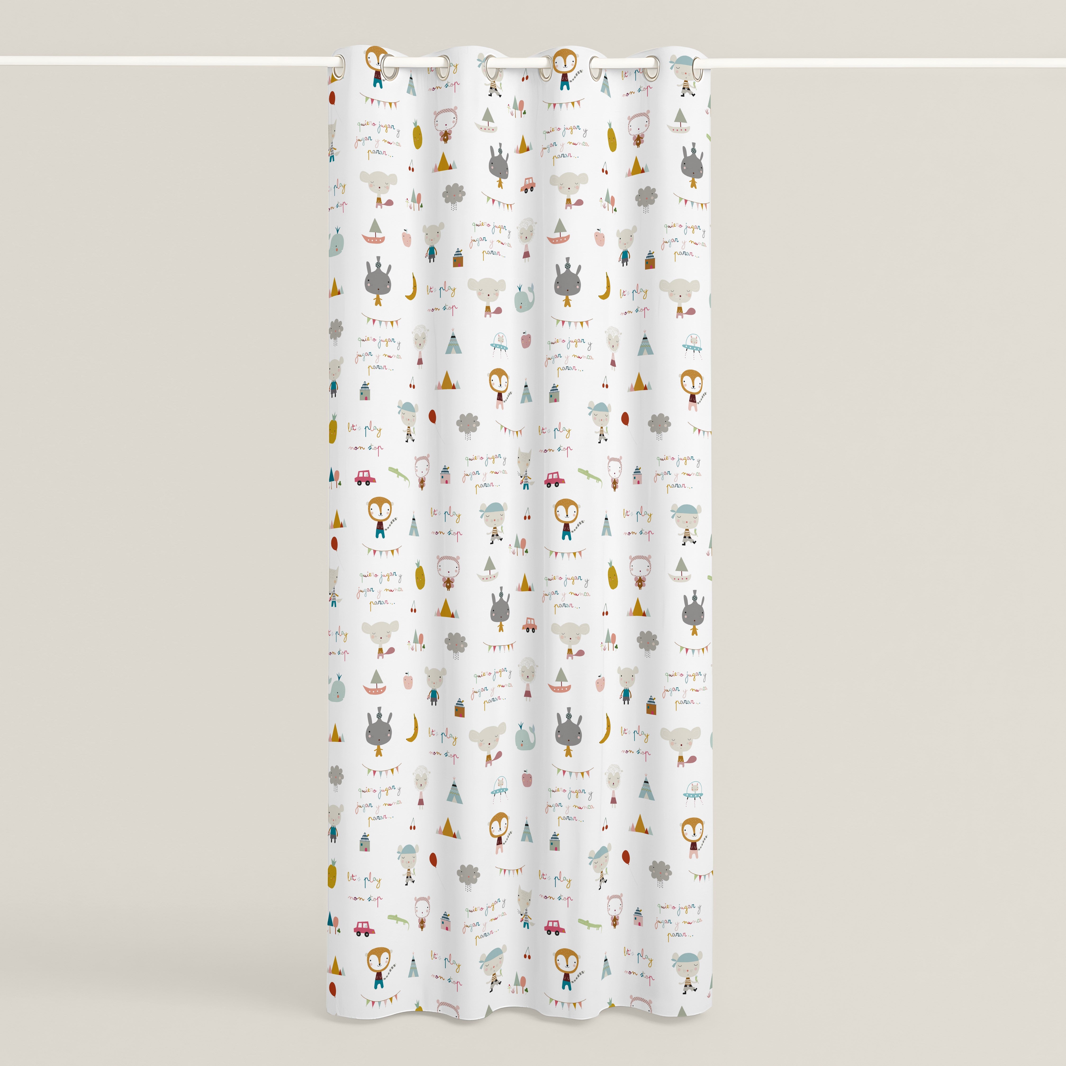 CORTINA INFANTIL JUGAR 100% ALGODÓN