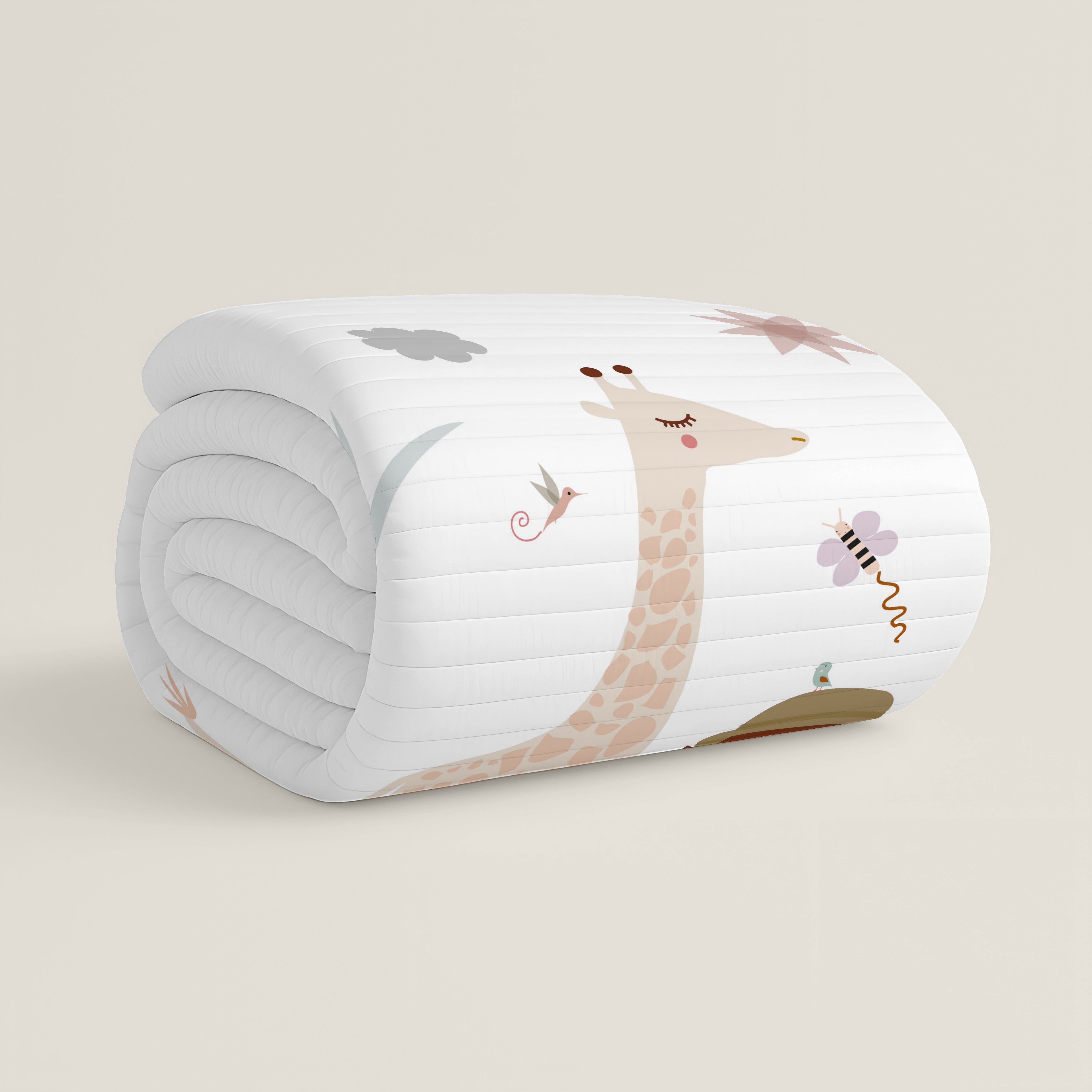 COLCHA BOUTI REVERSIBLE ESTAMPADA INFANTIL EXPLORADORA 100% ALGODÓN