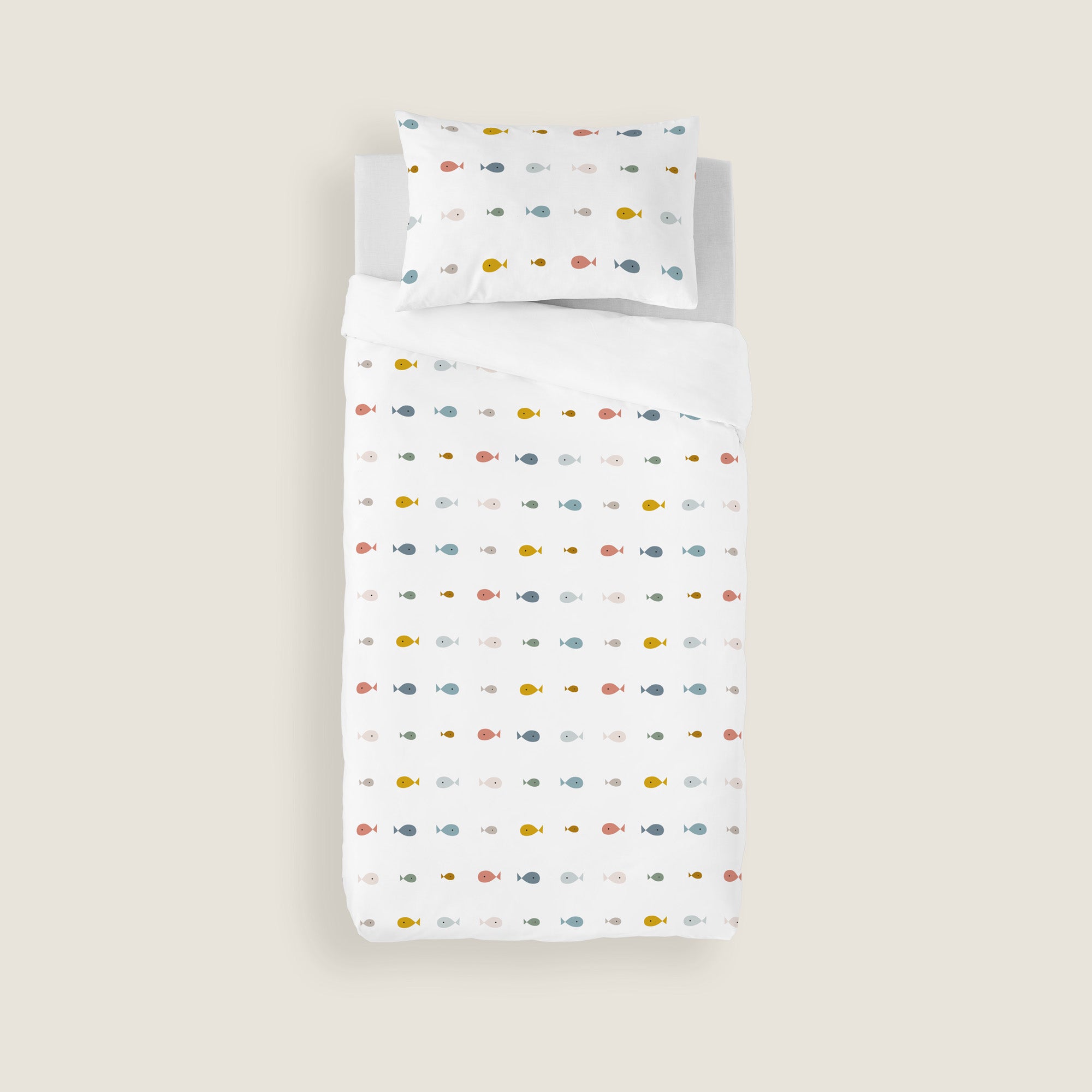 COPRIPIUMINO REVERSIBILE STAMPATO PER BAMBINI MAPPAMONDO 100% COTONE
