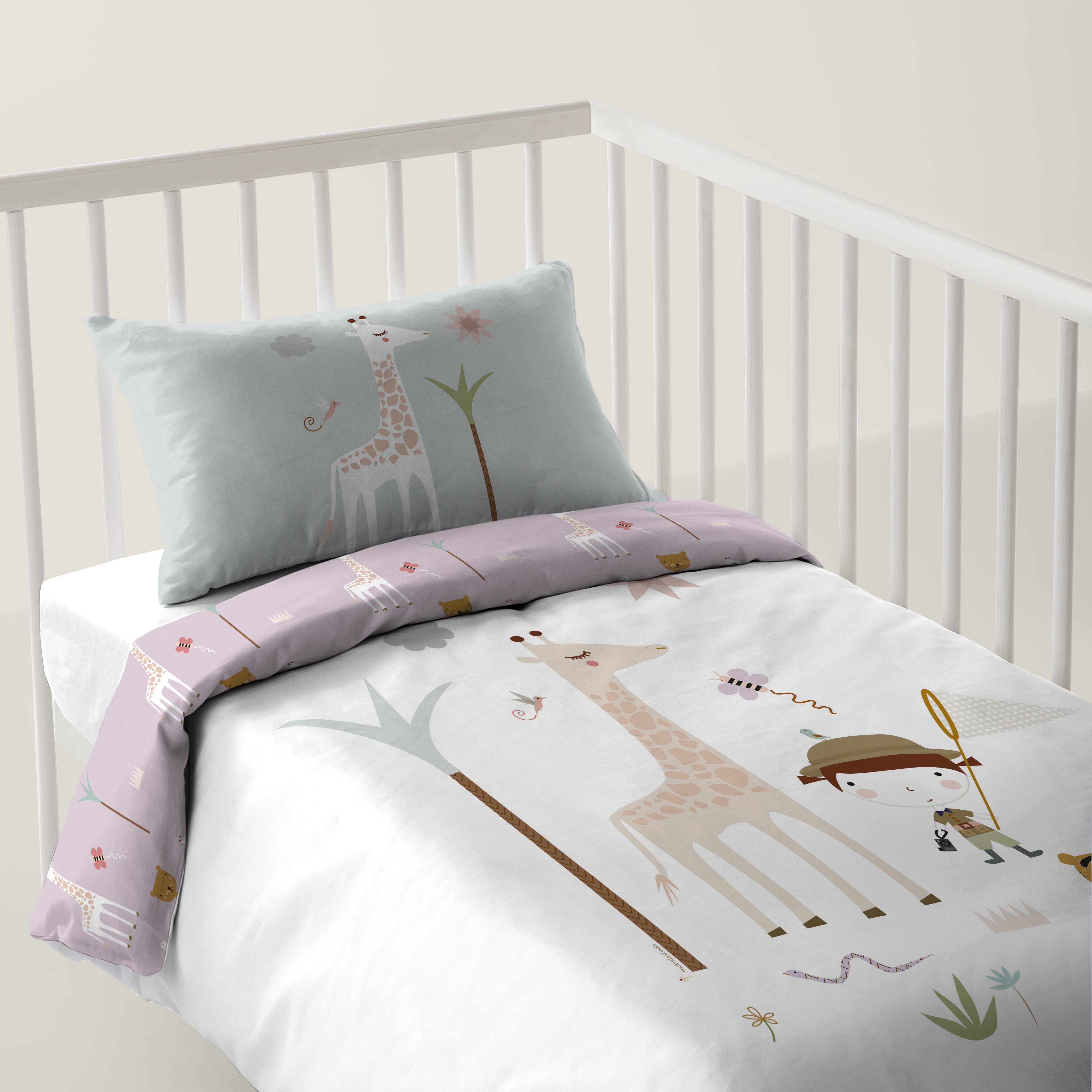 FUNDA NÓRDICA REVERSIBLE CUNA BEBÉ EXPLORADORA 100% ALGODÓN