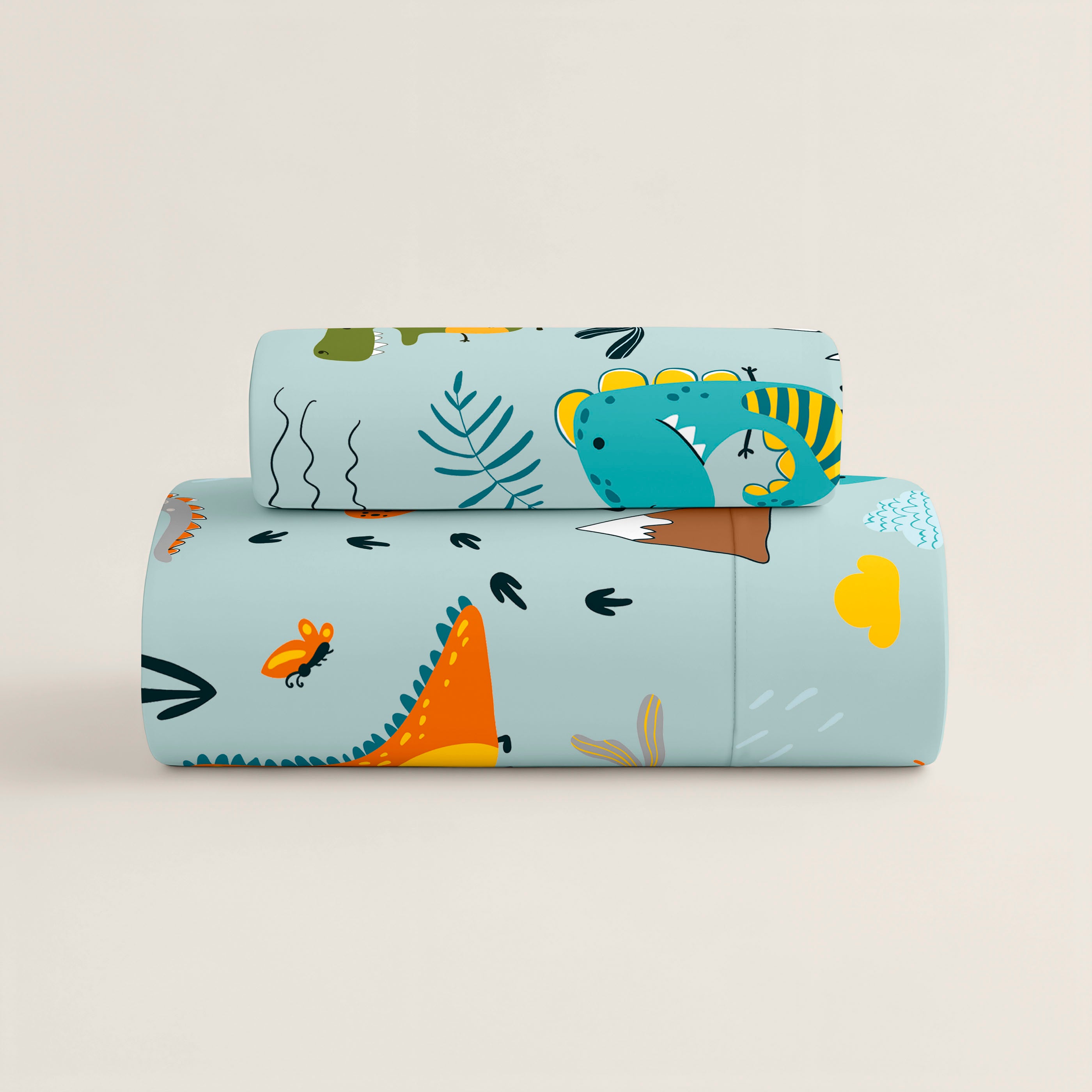 JUEGO SÁBANAS ESTAMPADAS INFANTIL SAURUS 100% ALGODÓN