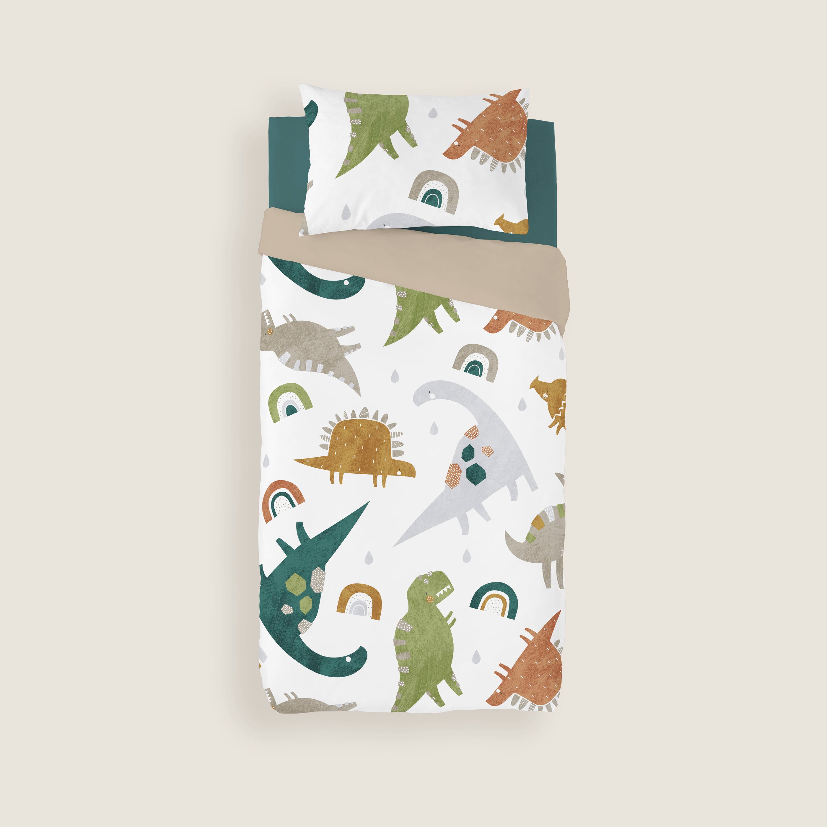 FUNDA NÓRDICA ESTAMPADA INFANTIL SAURIO 100% ALGODÓN