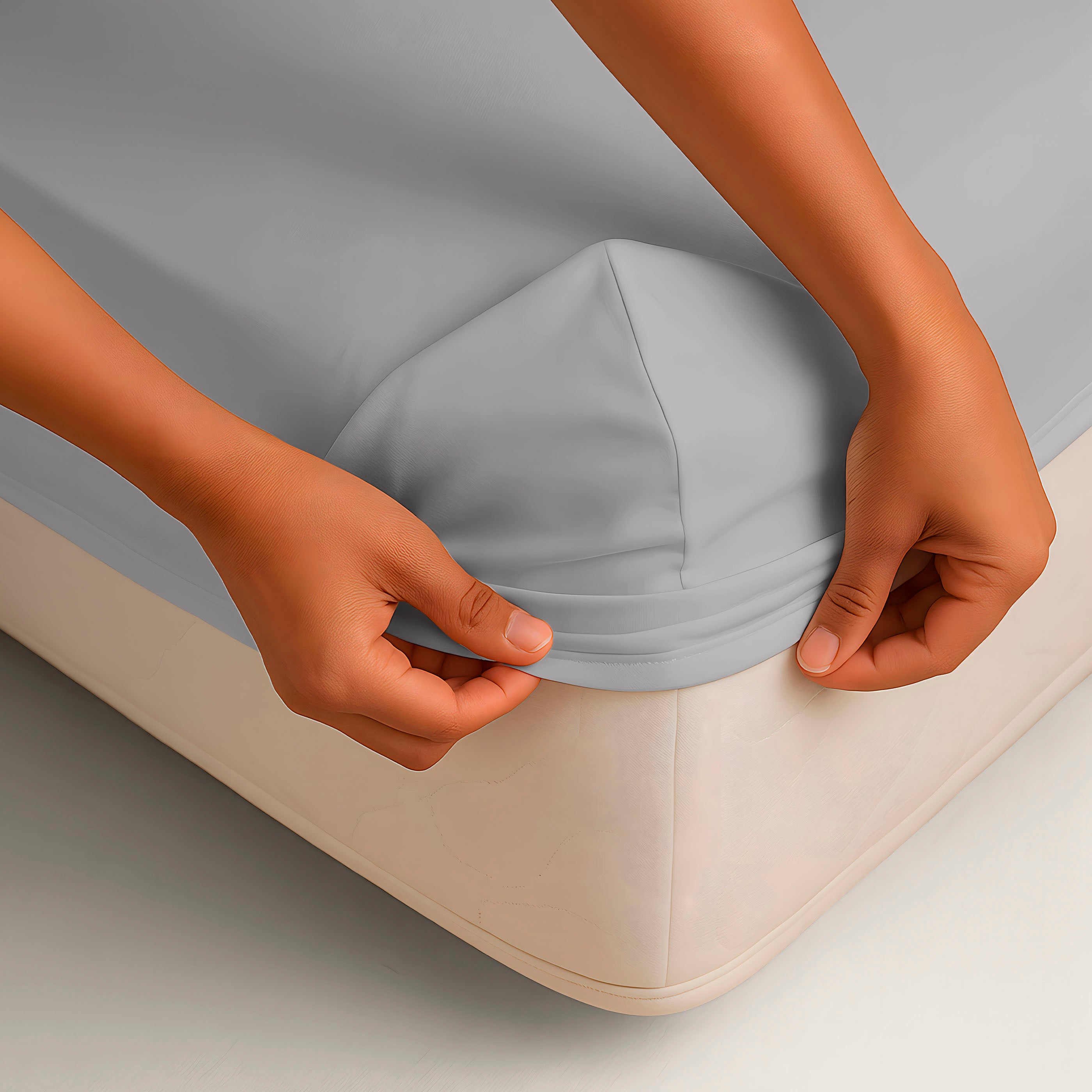 SÁBANA BAJERA AJUSTABLE 100% ALGODÓN GRIS PÁLIDO