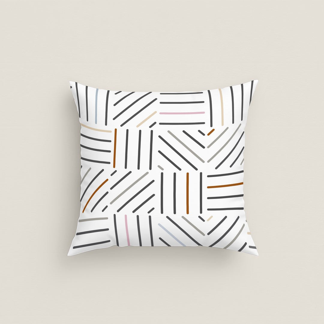 FUNDA DE COJÍN ESTAMPADO TRAMES 100% ALGODÓN