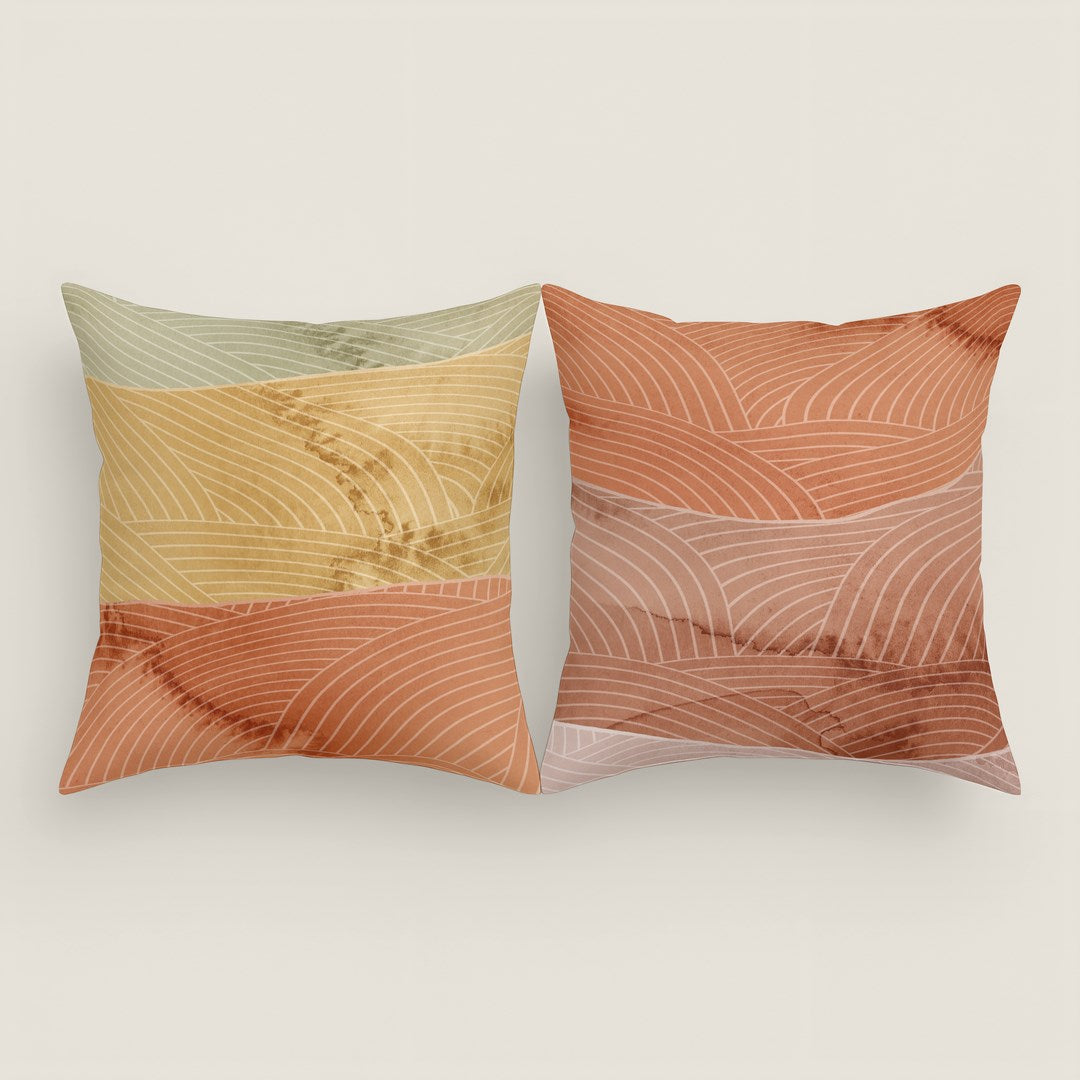 FUNDA DE COJÍN ESTAMPADO CEAN TERRA 100% ALGODÓN