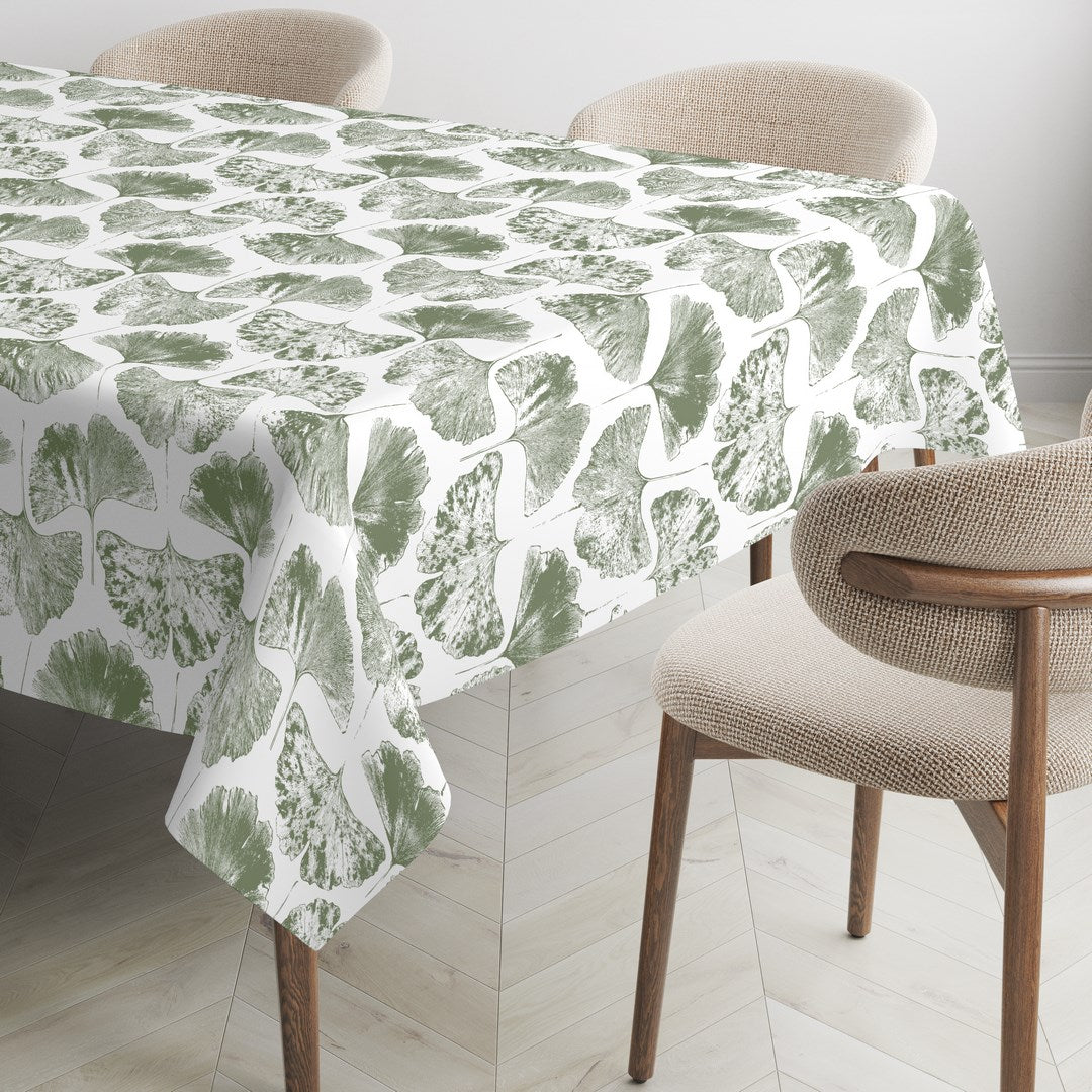 MANTEL ESTAMPADO ANTIMANCHAS BILOBA GREEN