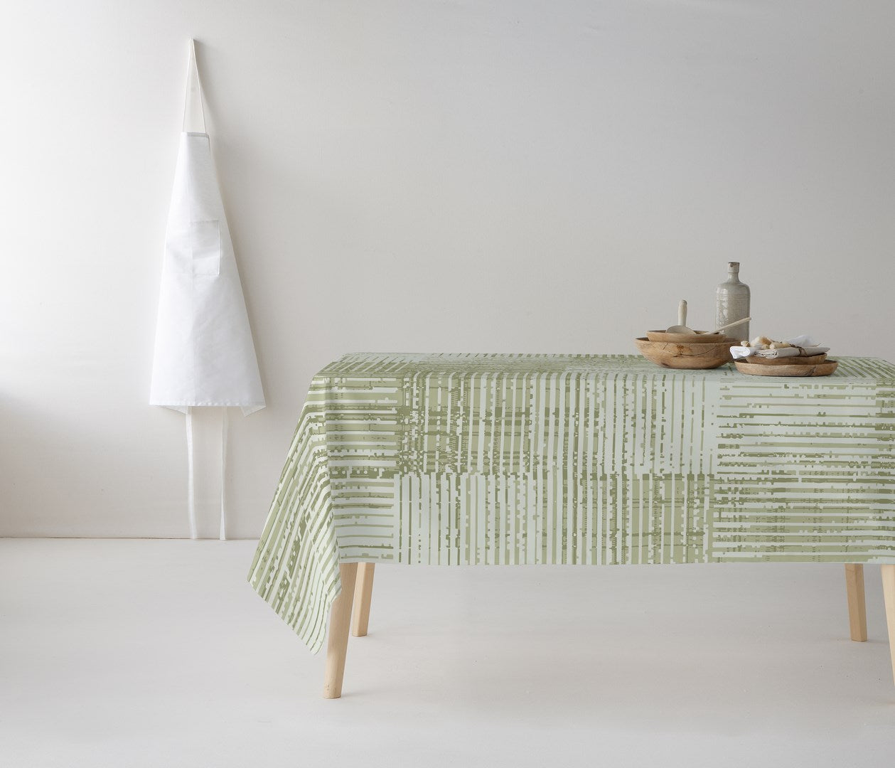 MANTEL ESTAMPADO ANTIMANCHAS TEXTURE GREEN