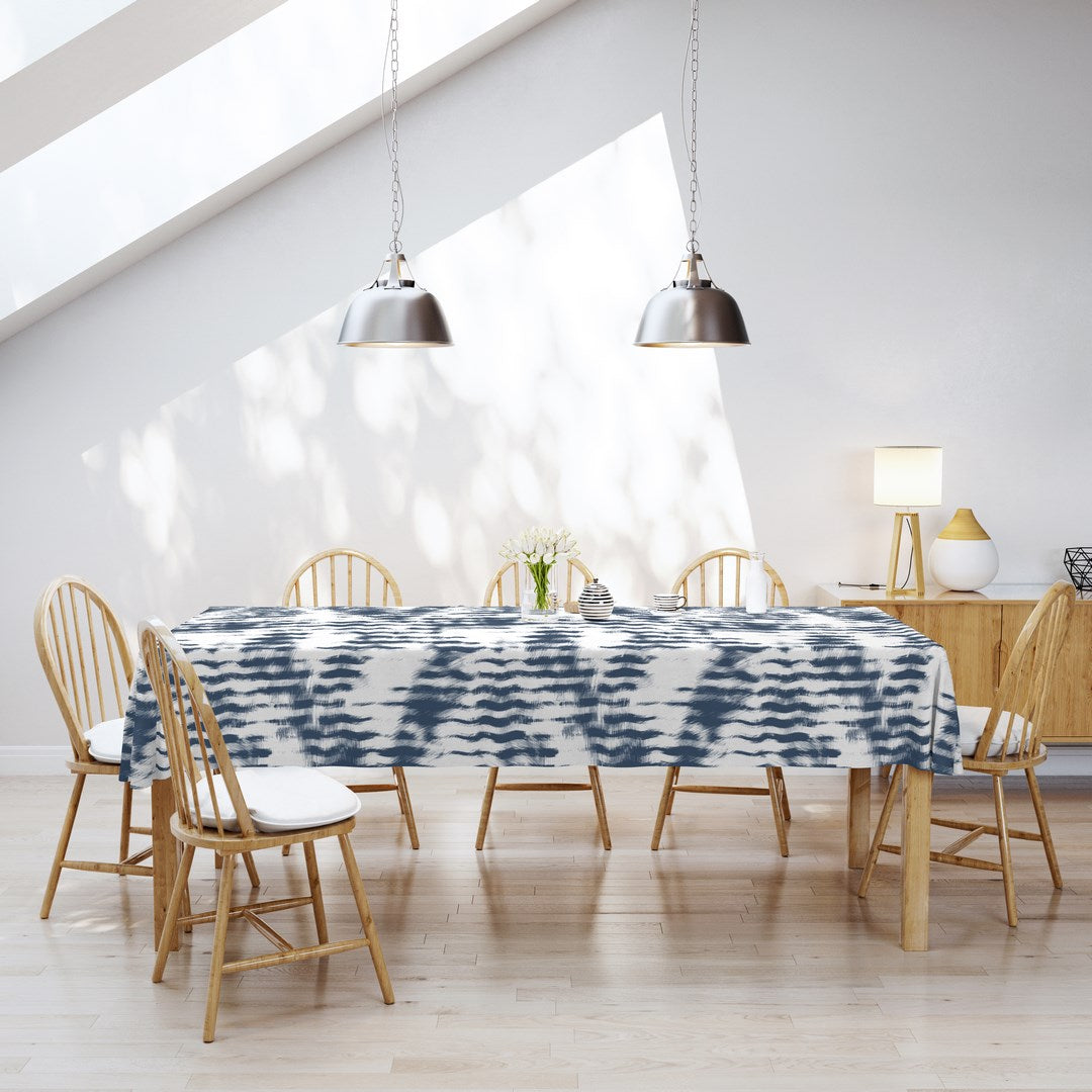 MANTEL ESTAMPADO ANTIMANCHAS WAVES BLUE