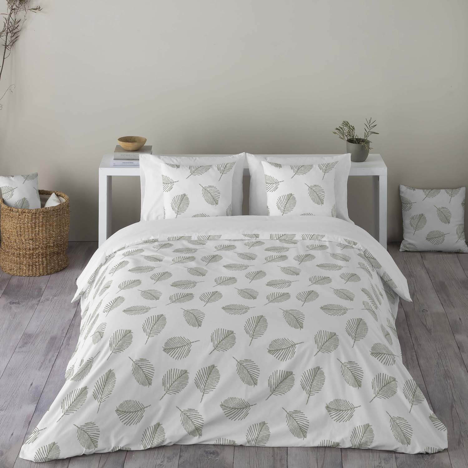 FUNDA NÓRDICA ESTAMPADA JAHO SAGE 100% ALGODÓN